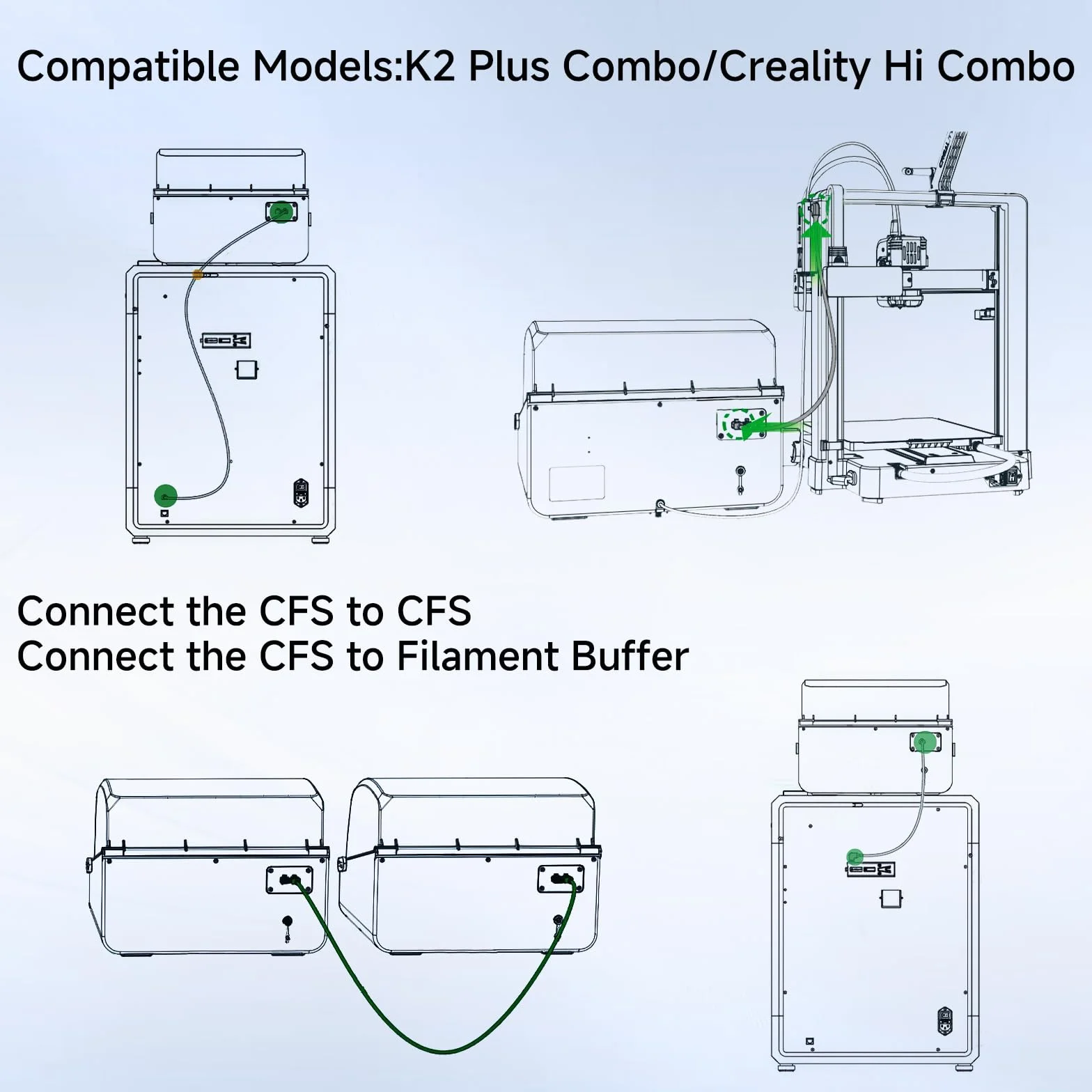 Creality CFS 485 kabel 150 cm do K2 Plus/Hi Combo oficjalne akcesoria do drukarki 3D K1C/K1 SE/K1/K1 Max