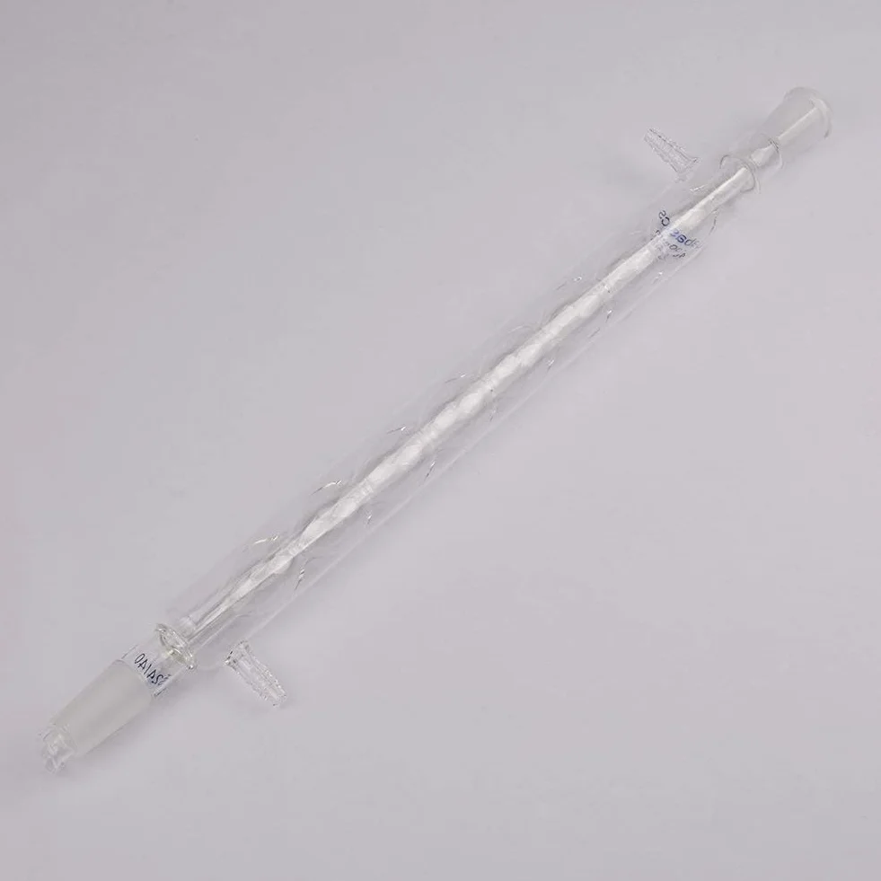 Labasics szkło borokrzemowe Allihn skraplacz ze złączem 24/40 mm długość kurtki laboratoryjnej szklany kondensator
