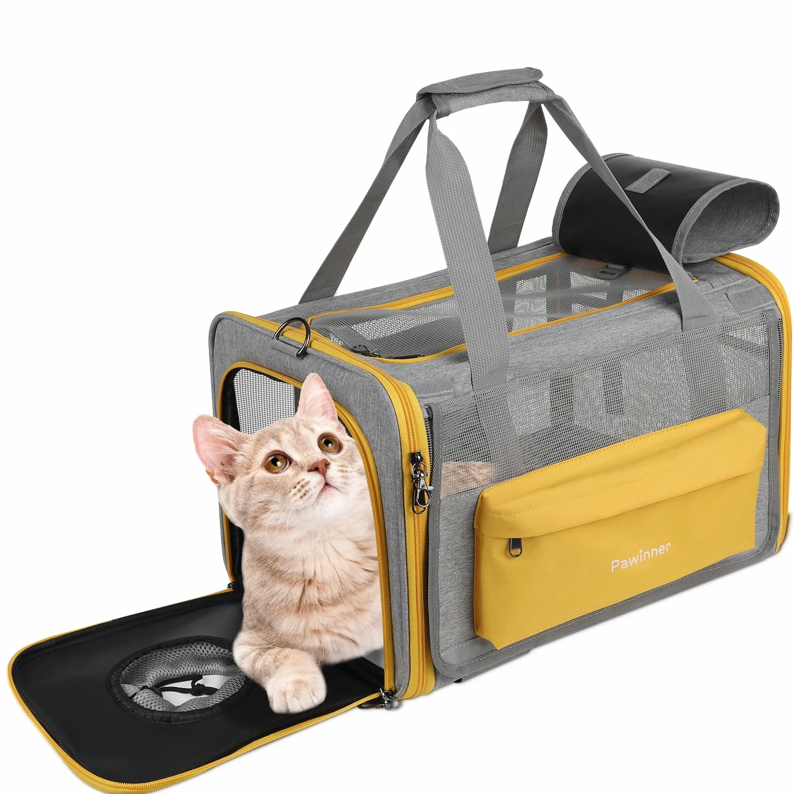 Klatka Transportowa dla Kotów I Psów Pawinner, Torba Transportowa dla Kotów o Wymiarach 45 X 33 X 33 cm, Składana I Przenośna, Z Uchwytem, Przeznaczona dla Zwierząt o Wadze do 9 Kg