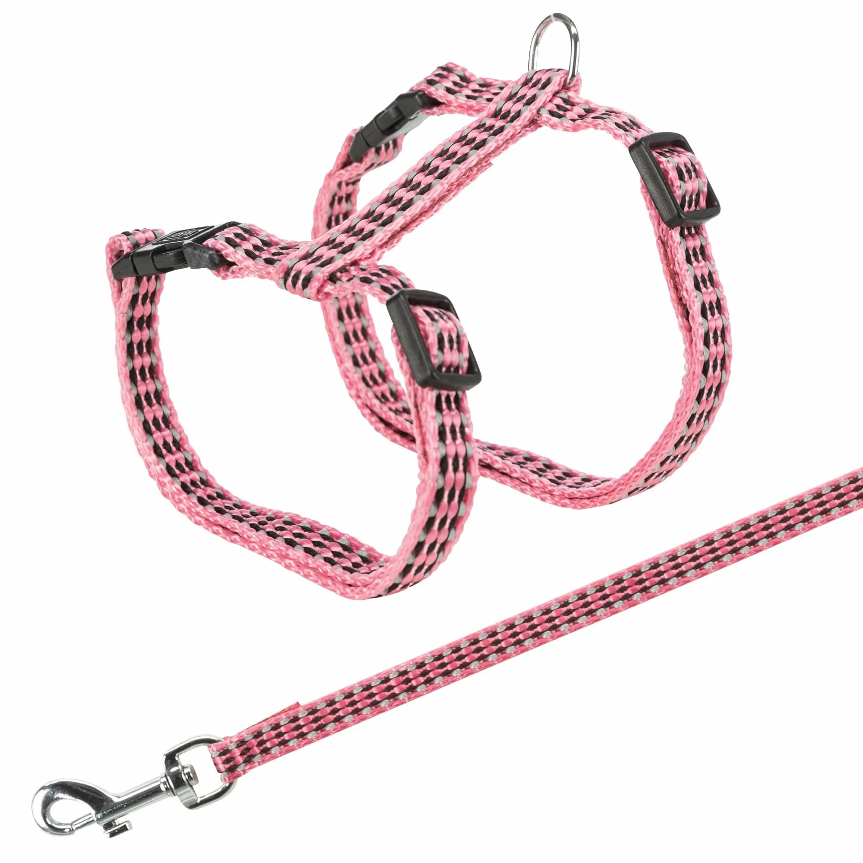 Trixie 4184 uprząż dla kotów z smyczą, odblaskowa, nylon, 22–42 cm/10 mm, 1,20 m