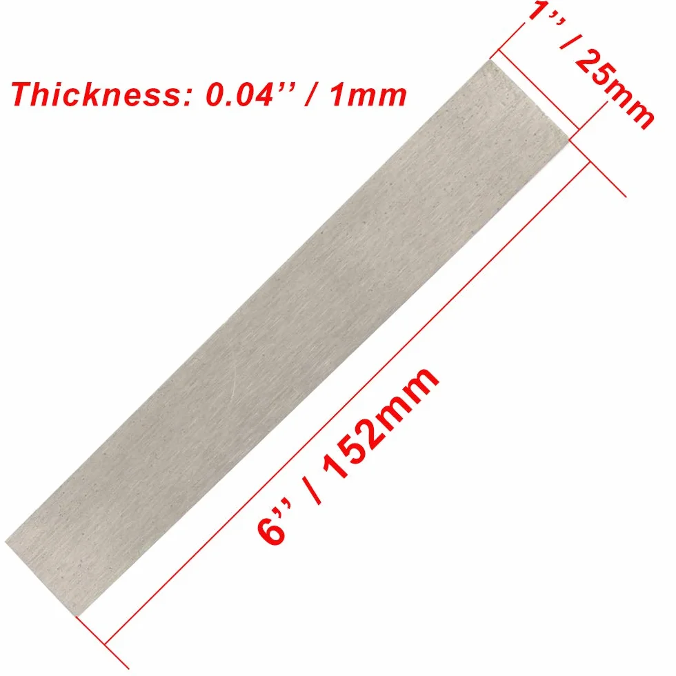 Anoda niklowa - 152 mm x 25 mm x 1 mm, 99,6% czystego niklu elektrody do samodzielnego niklowania i galwanizacji niklowej, elektroda niklowa o wysokiej czystości
