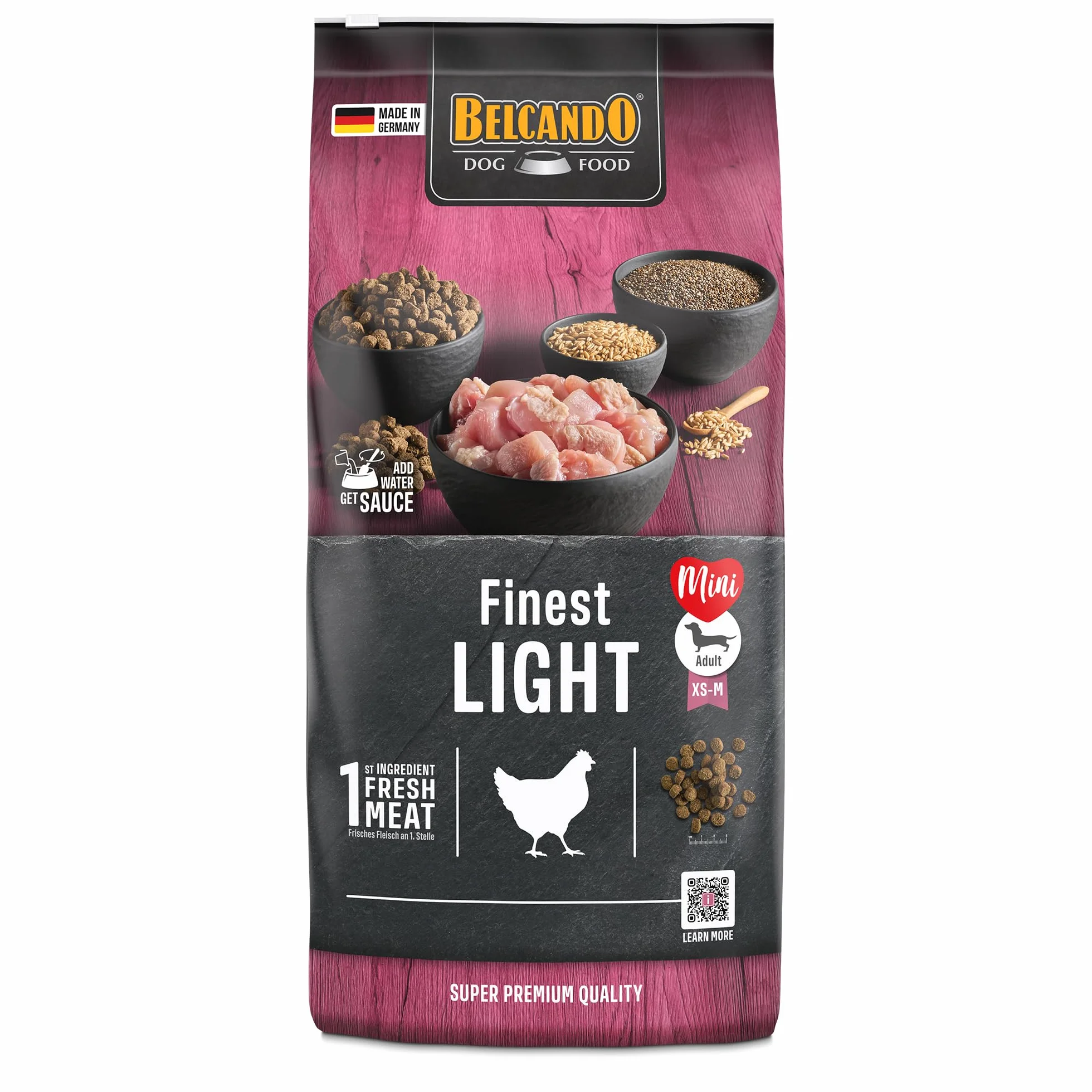 Belcando Finest Light [12,5 kg] Karma dla psów | Sucha karma dla małych i z nadwagą | Kompletna karma dla psów od 1 roku życia