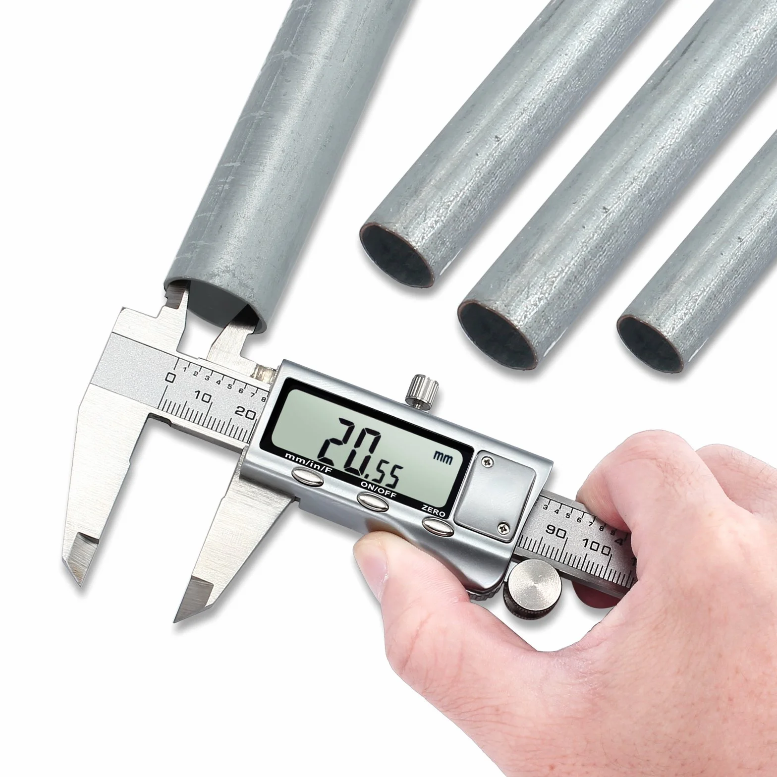 Neoteck Suwmiarka cyfrowa ze stali nierdzewnej 150 mm suwmiarka cyfrowa do długości szerokości głębokości średnica wewnętrzna/zewnętrzna mm/cal/f