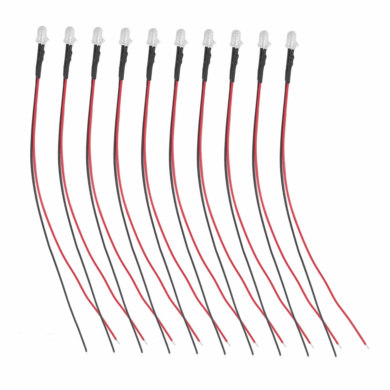 Diody LED 10 szt. 5-12V 20 cm wstępnie okablowane zestaw DIY dekoracyjne oświetlenie elektroniczne dydaktyczne dla samodzielnego montażu