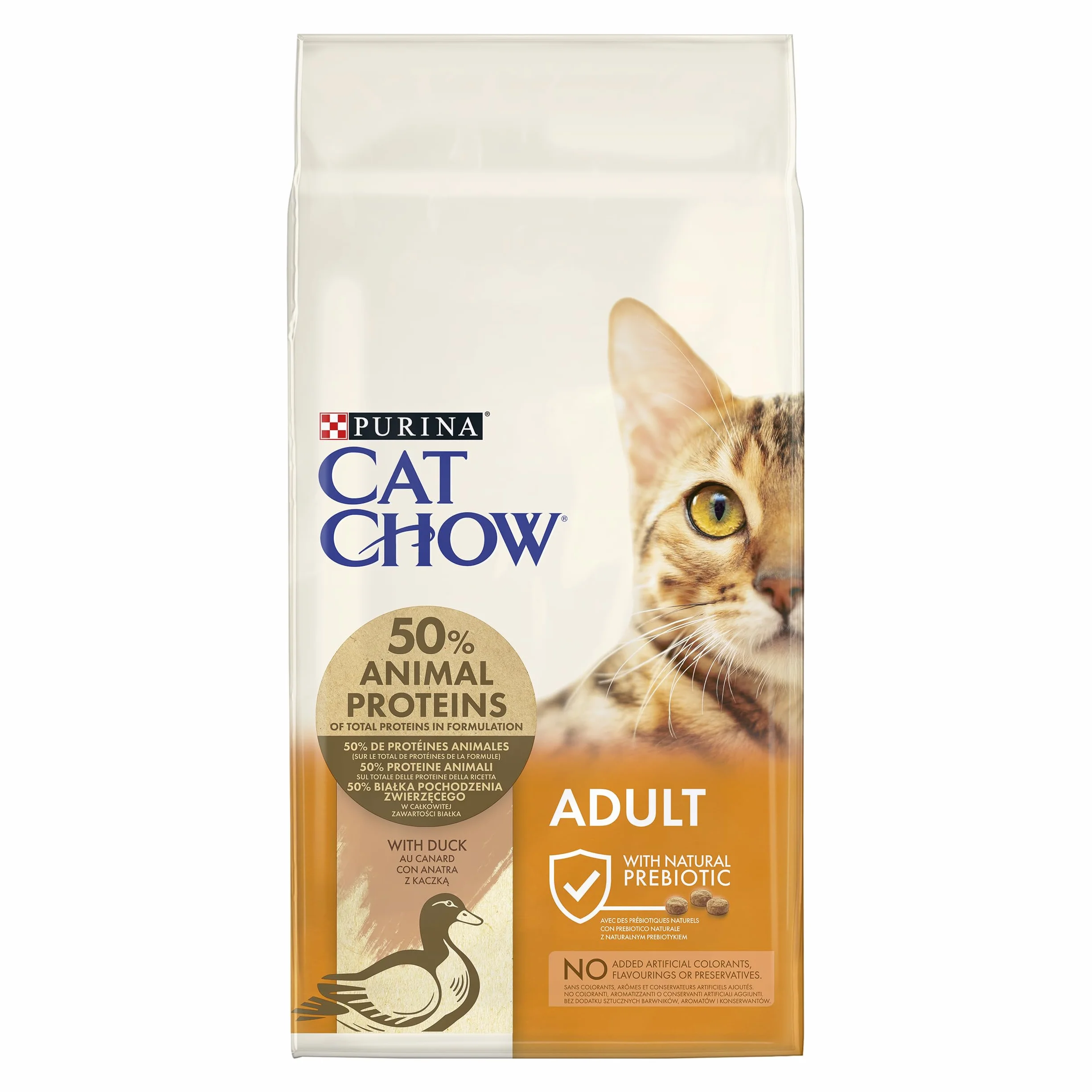 PURINA CAT CHOW | dorośli | sucha karma dla kotów | naturalna | kaczka | 10 kg | torba