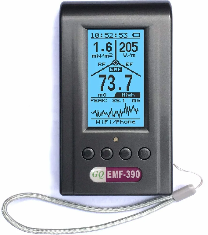 GQ EMF-390 miernik EMF 3 w 1 EMF ELF RF 5G WiFi wykrywacz sygnału RF do 10 GHz rejestratorem danych analizator widma 2,5 GHz