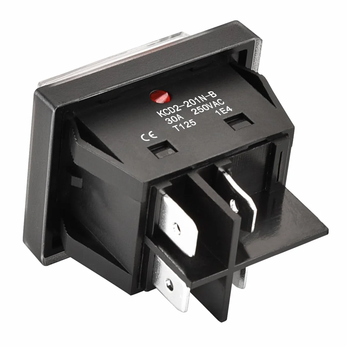Heschen Przełącznik kołyskowy DPST 30A 250V AC T125 wodoodporny czerwony