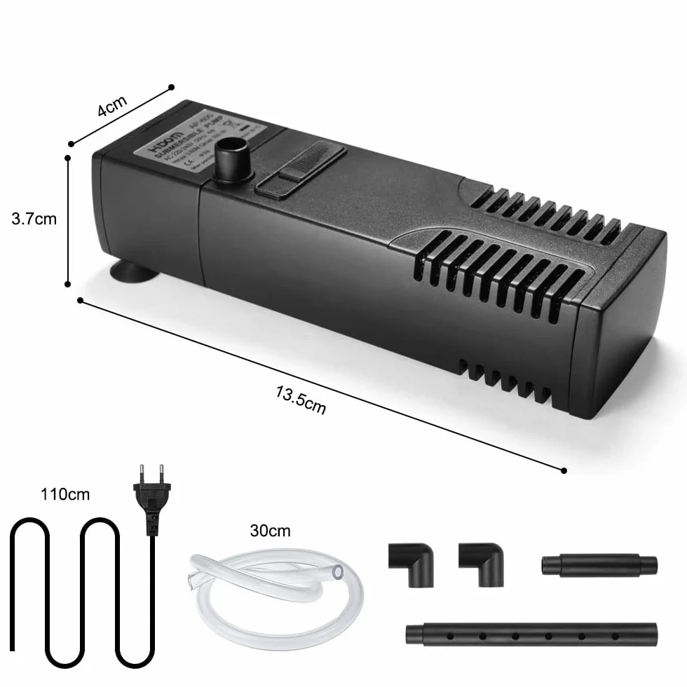 Flintronic Filtr wewnętrzny akwarium 4W 300L/H Pompa akwariowa