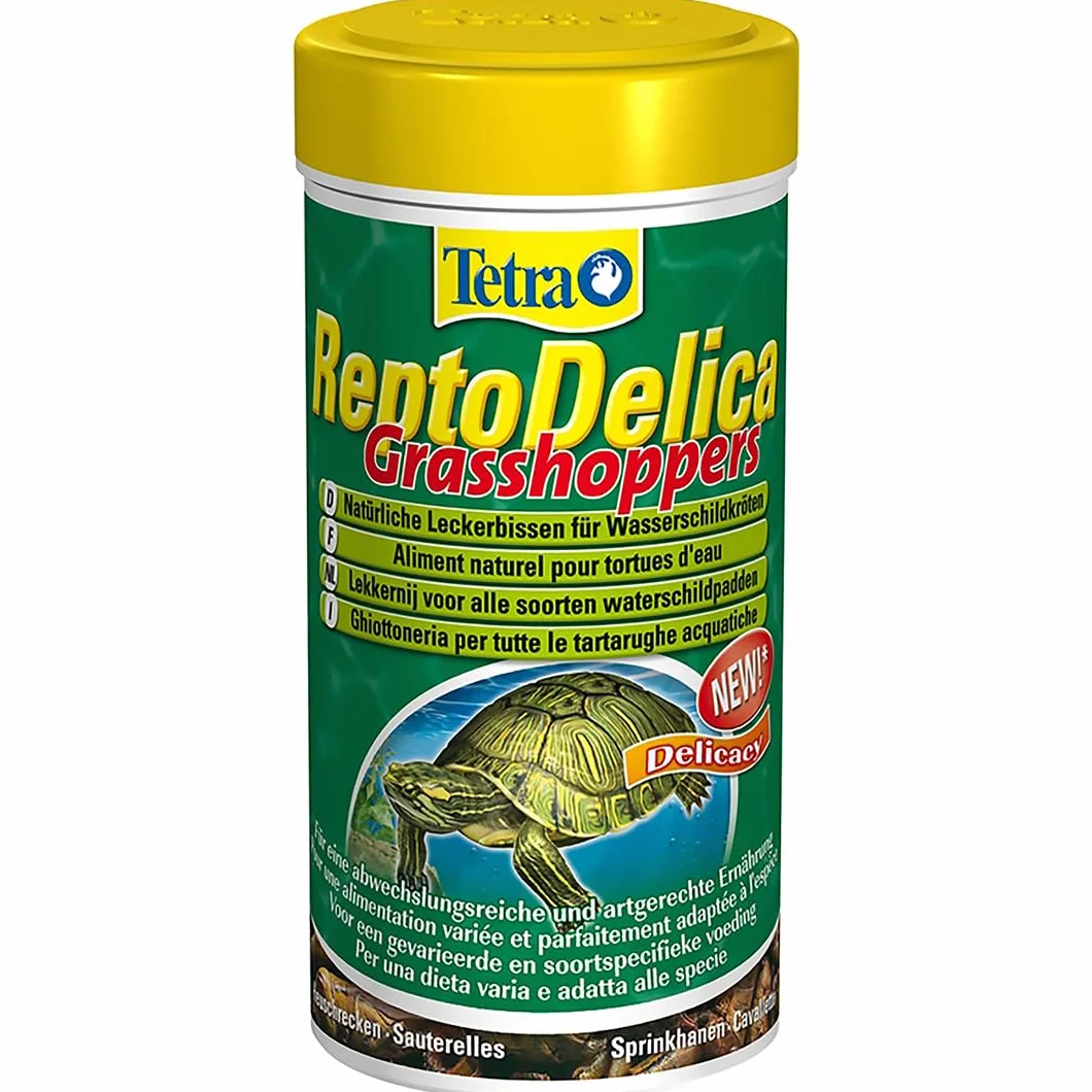 Tetra ReptoDelica Grasshoppers karma dla żółwi – naturalna karma z suszonych koników polnych, puszka 250 ml