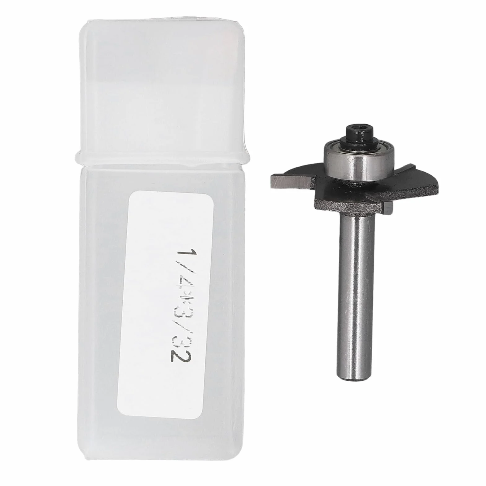 T Slot Router Bit,1/4in Shank 3/32in Cutting Height T Track Router Bit,3 Flute,with Bearing, for Plywood Slotting,Grooving,Rebating