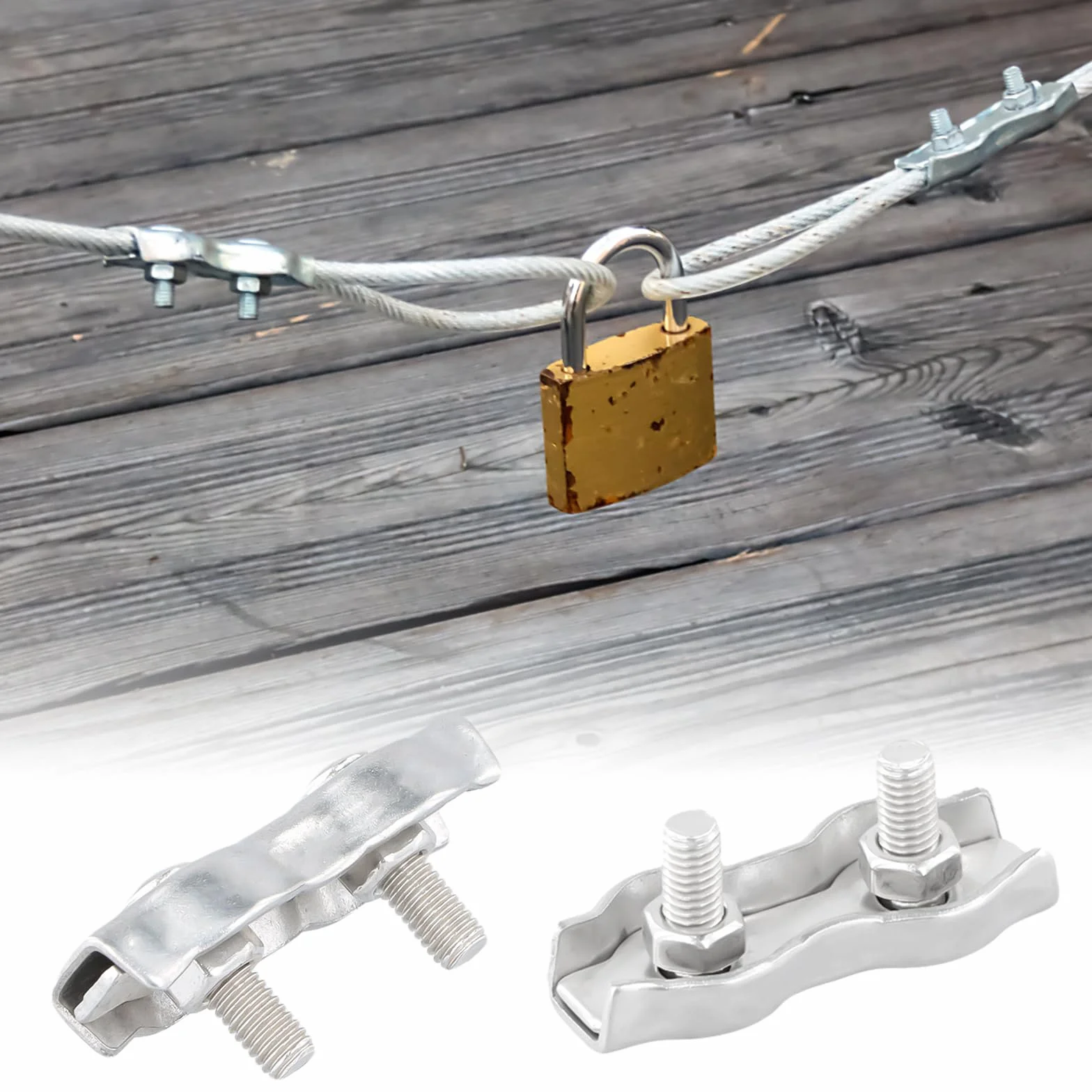 Zacisk linowy Duplex M4 ze stali nierdzewnej 304, 10 sztuk, do liny 4 mm