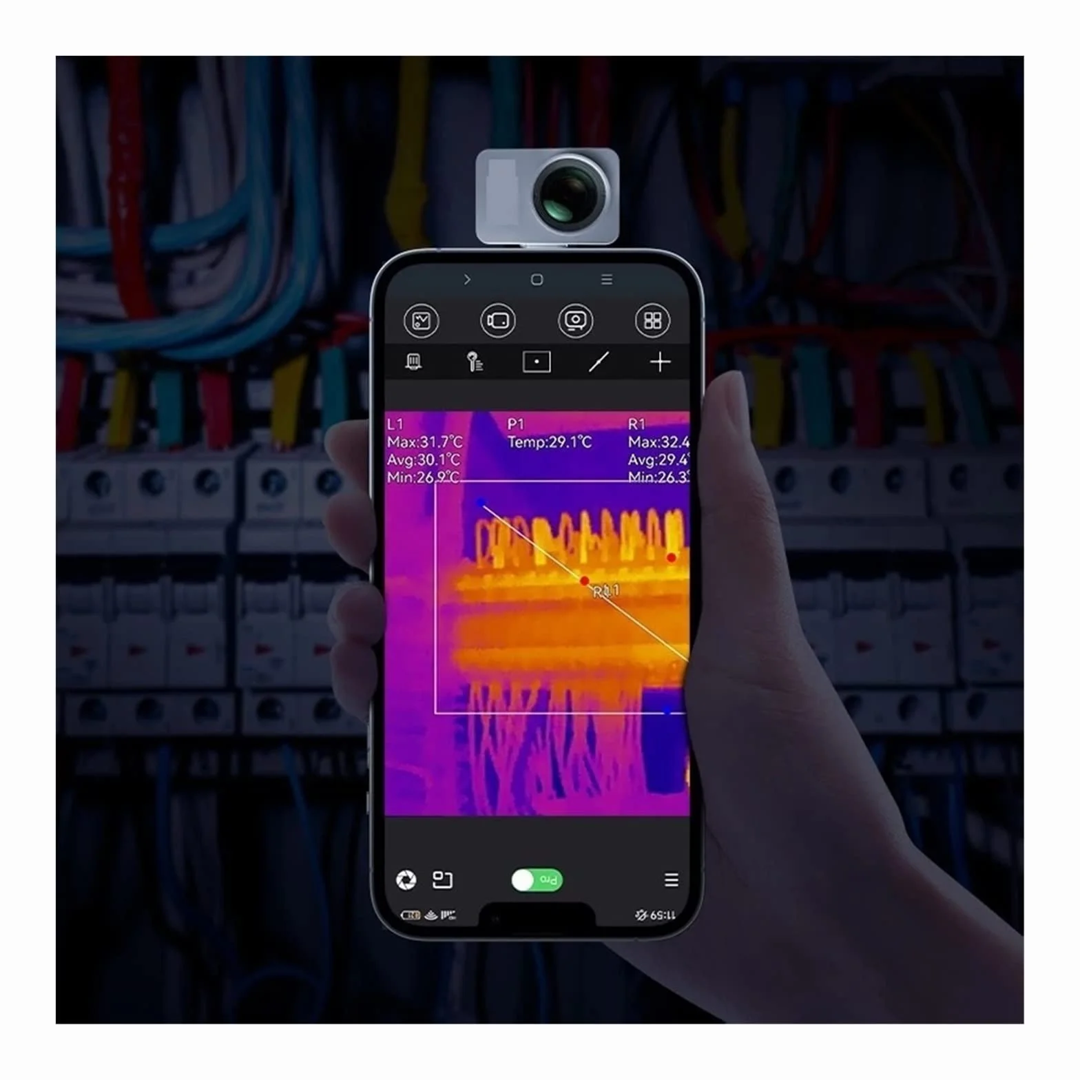 Komercyjna kamera termowizyjna Kamera termowizyjna do telefonu 256x192 25 Hz Obwód PCB Test przemysłowy Temperatura rury ogrzewania podłogowego Kamera na podczerwień do inspekcji budynku (kolor: P4,