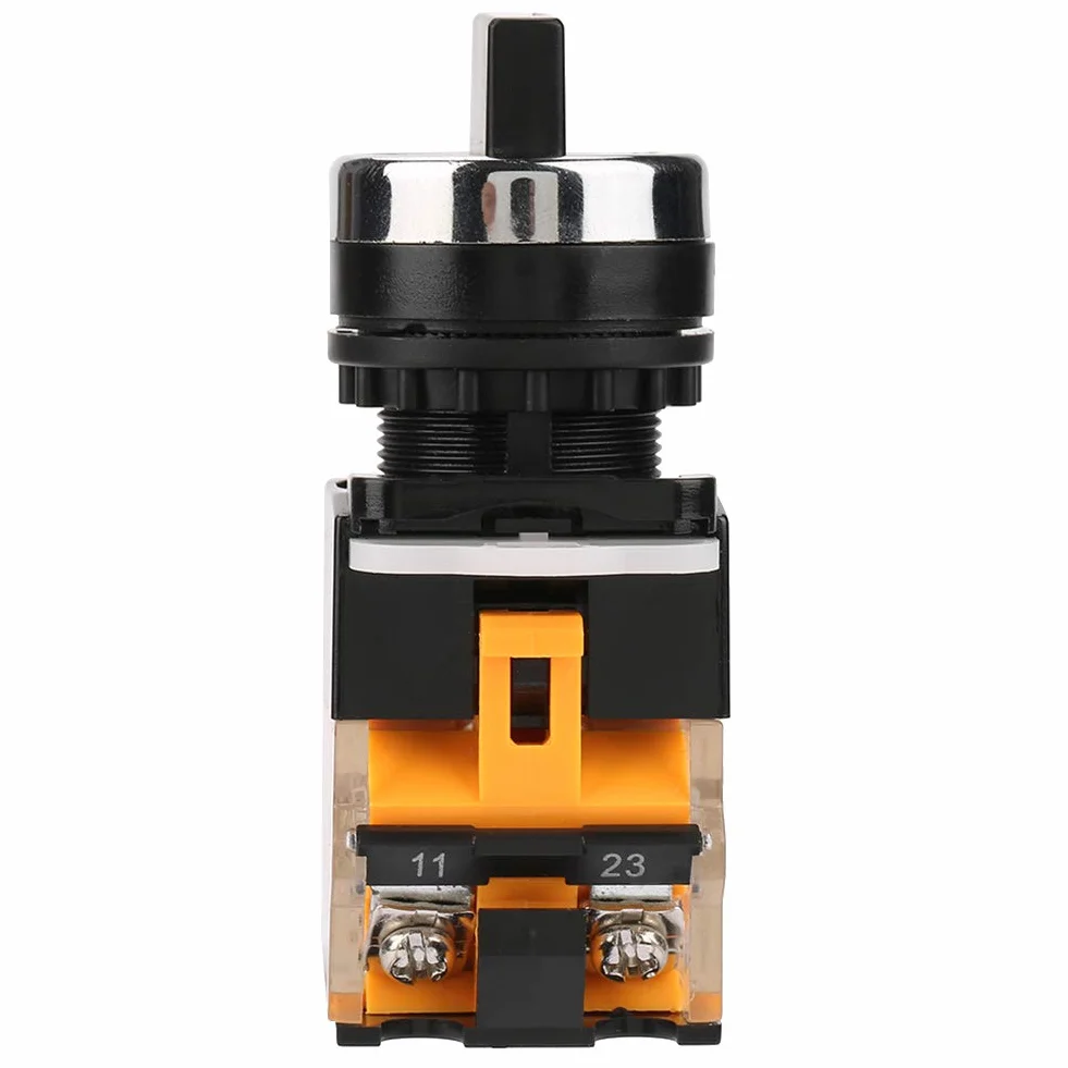 Przełącznik obrotowy 22MM LA38-11BX22 10A 220V/380V 2 pozycje 1NO 1NC automatyczny reset