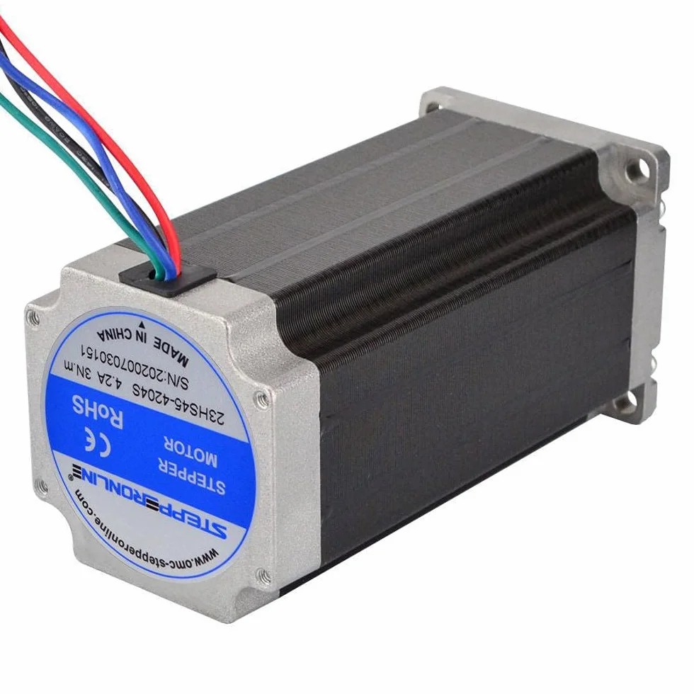 STEPPERONLINE Nema 23 silnik krokowy 3 Nm 4,2 A 4-przewodowy 10 mm wał do frezowania CNC, tokarki plazmowej