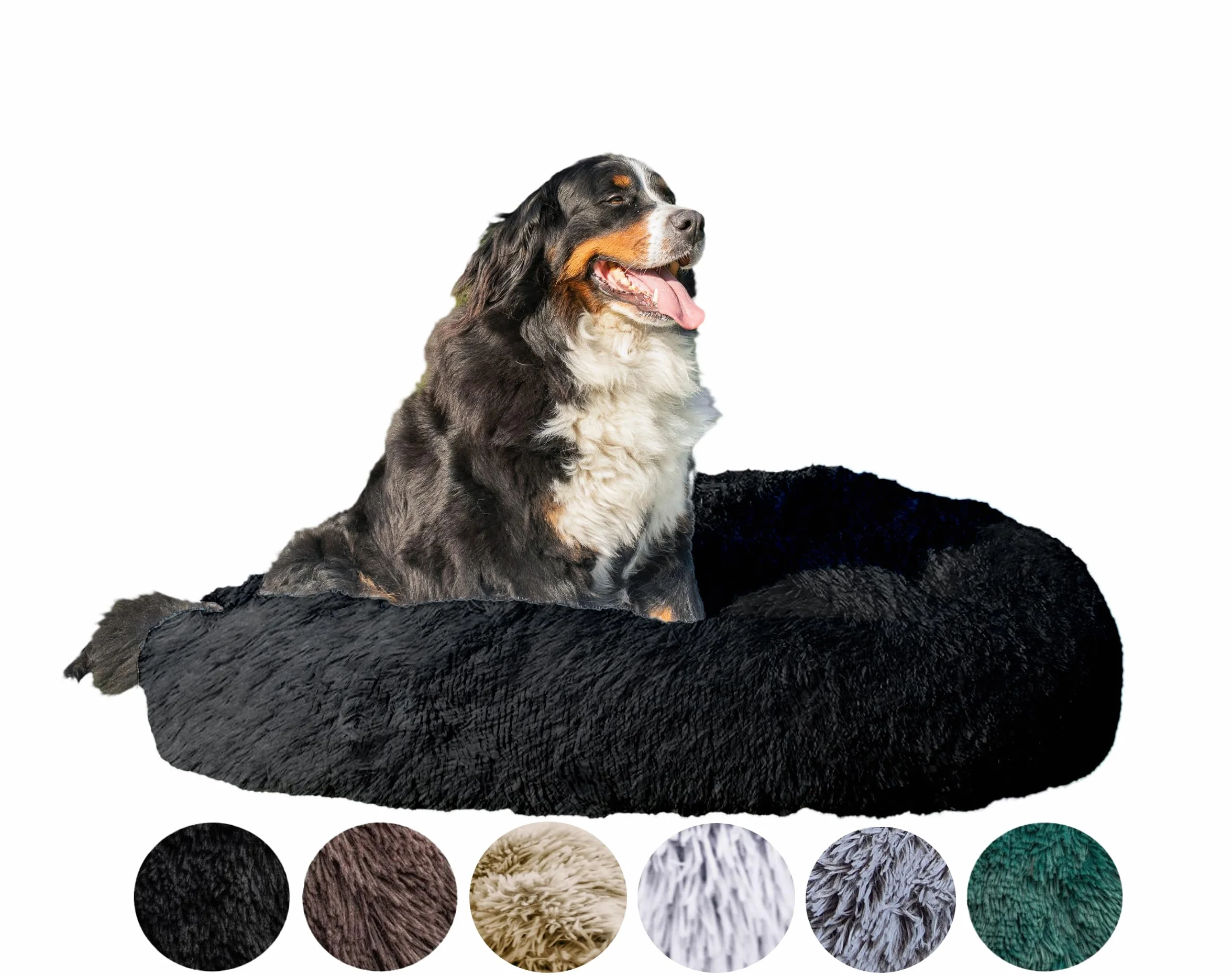 Fluffy Legowisko dla psa z poszewką nadającą się do prania 120 cm, ręcznie wykonane legowisko dla psa, puszyste - legowisko dla kota można prać w pralce, okrągłe legowisko dla kota,