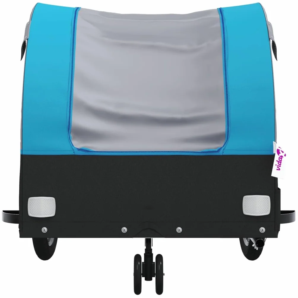 Przyczepa rowerowa, czarna, pomarańczowa, wykonana z żelaza, udźwig, z flagą bezpieczeństwa, 123 x 52 x, idealna do transportu bagażu, zwierząt domowych, zakupów, aktywności na świeżym powietrzu i na
