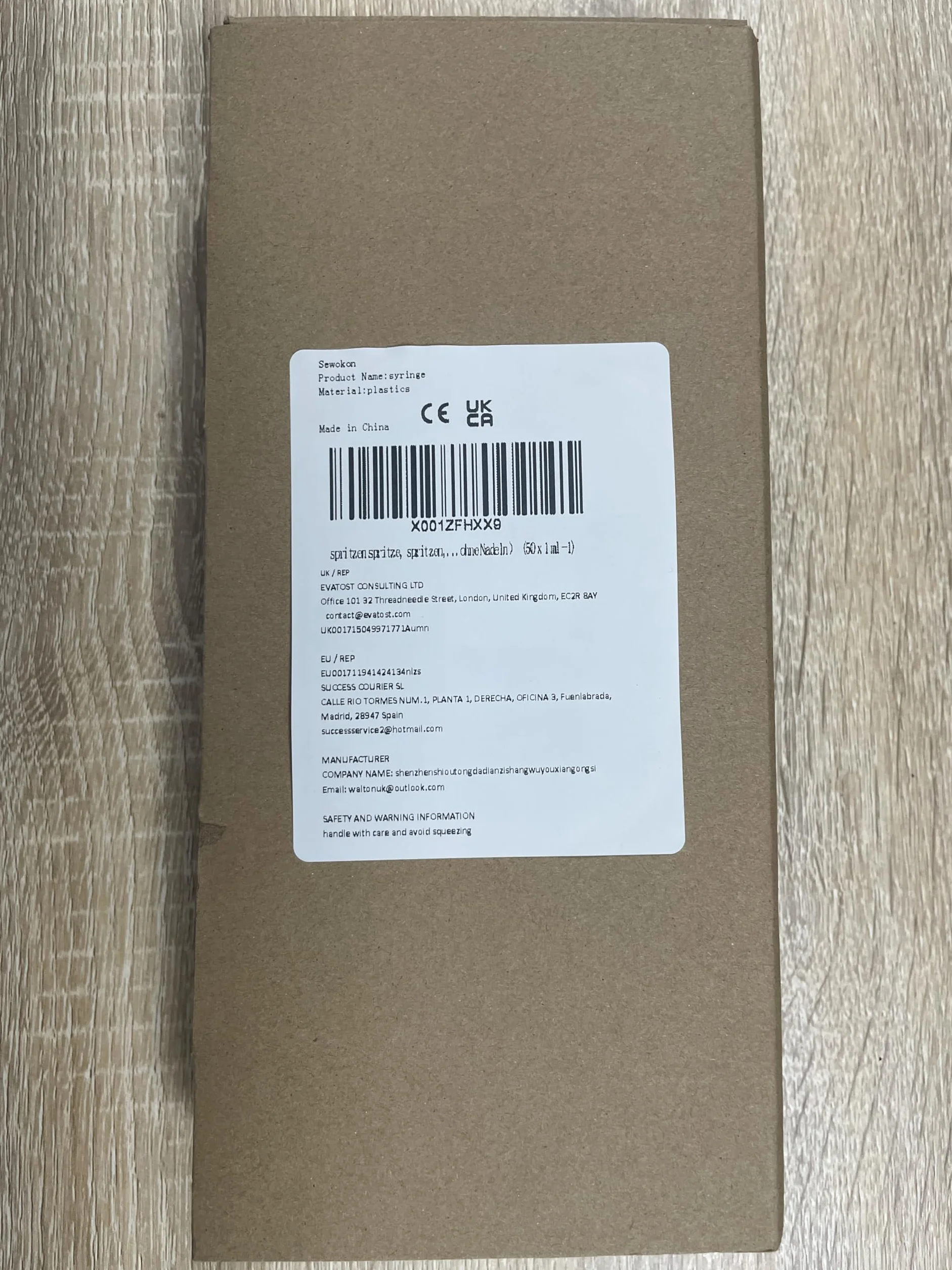 50 szt. 1 ml strzykawek bez igły, mililitr laboratoryjne, plastikowe (bez igieł)