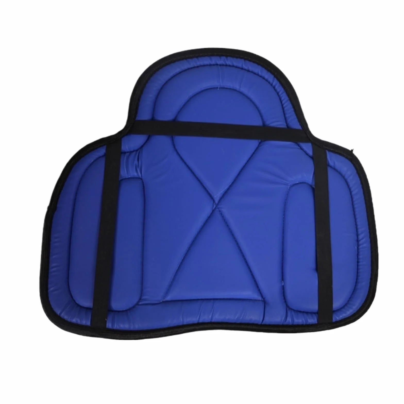 Podkładka pod siodło do jazdy konnej, Podkładka pod siodło dla konia Wielokolorowa wyściółka z gąbki ze skóry PU z paskiem mocującym 55 cm x 45 cm(Blue)