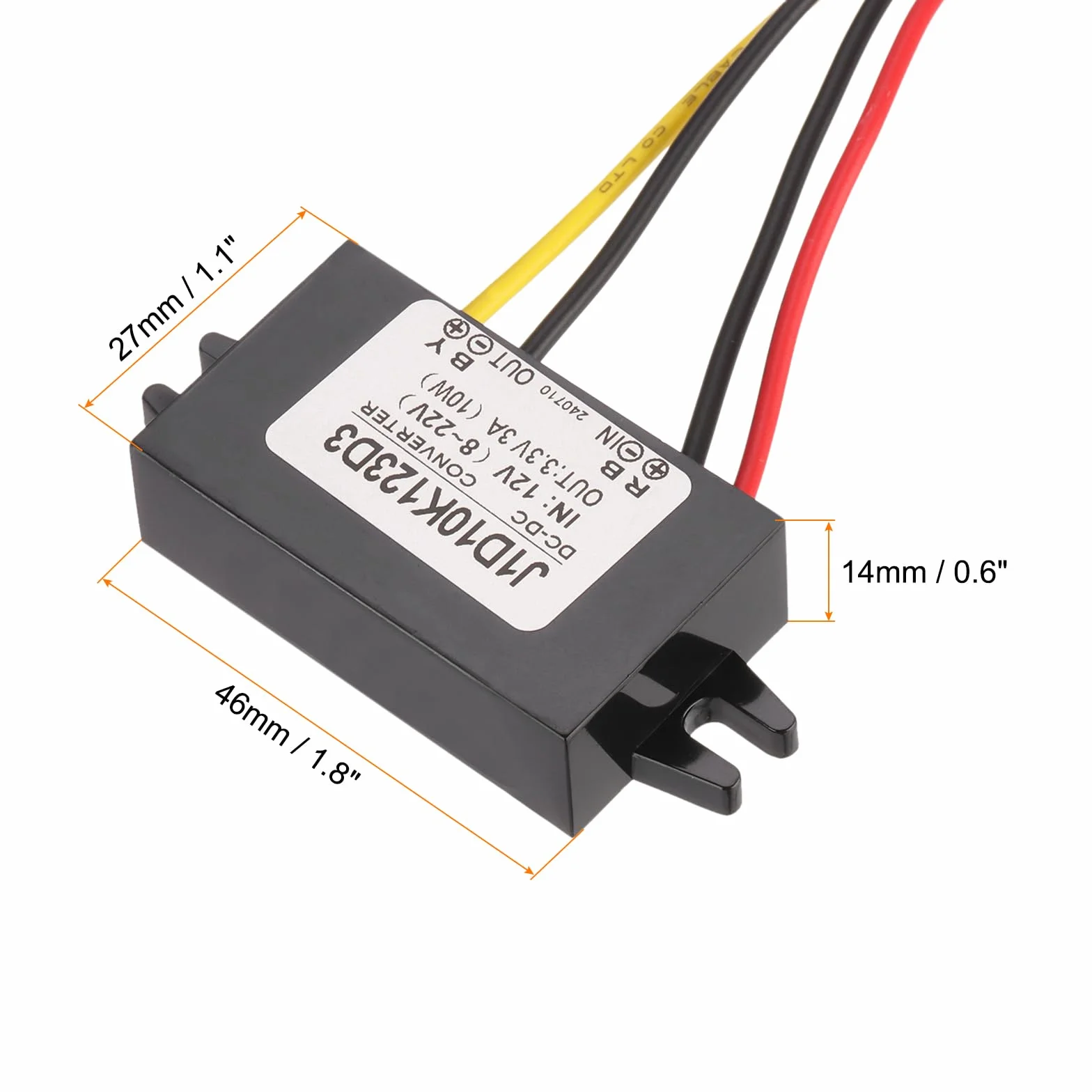 QUARKZMAN Przetwornica napięcia DC 12 V na DC 3,3 V, 3 A, 10 W, reduktor napięcia, reduktor napięcia, IP67, wodoszczelny transformator, moduł zasilacza, adapter sieciowy do samochodów osobowych i