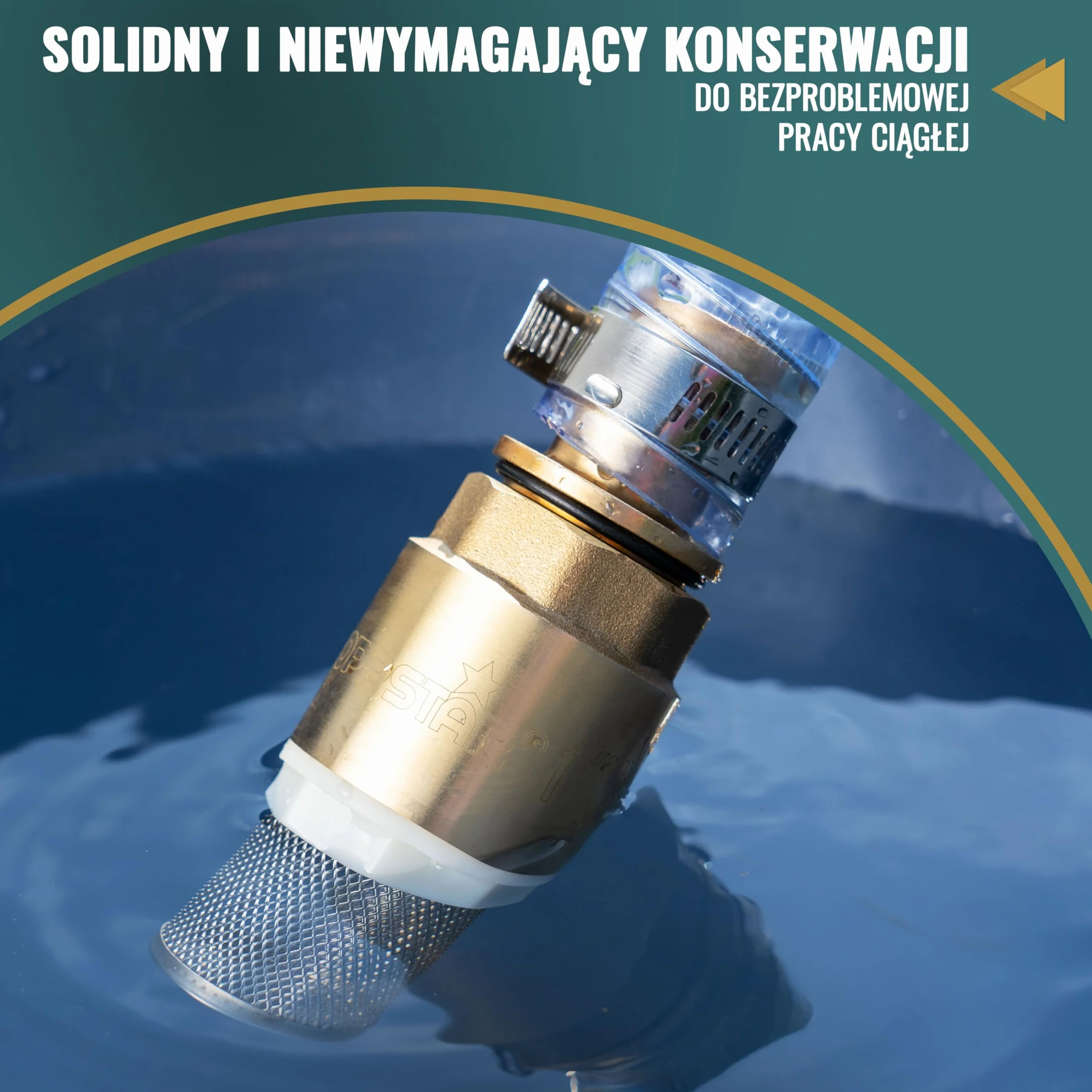 Poppstar zawór nożny 1 1/4" mosiężny zawór zwrotny z koszem ze stali nierdzewnej