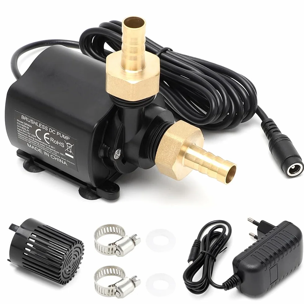 Pompa wodna 12 V, 800 l/h, mała pompa wodna z 5-biegową regulacją prędkości obrotowej, wysokość tłoczenia 5 m, pompa do stawu, akwarium, pompa do fontanny, mini pompa do akwarium