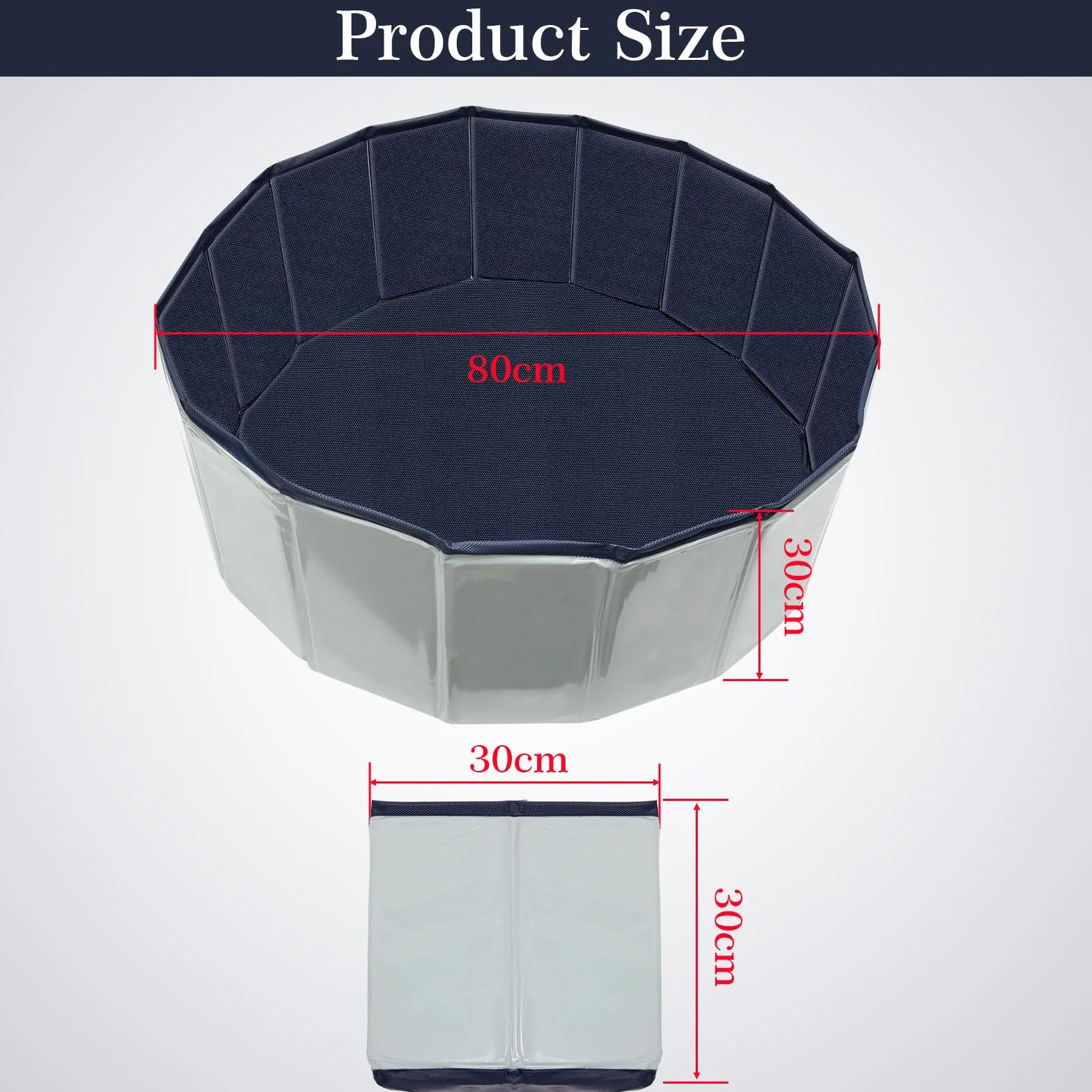 80 x 30 cm Wybieg Dla Małych Zwierząt, Wodoodporny, Składany, Dla Królików, Zajęcy, Kur, Kociąt, Szczeniąt, Chomików, Materiał PVC, Nadaje Się Do Kąpieli Kur I Kacząt, Szary