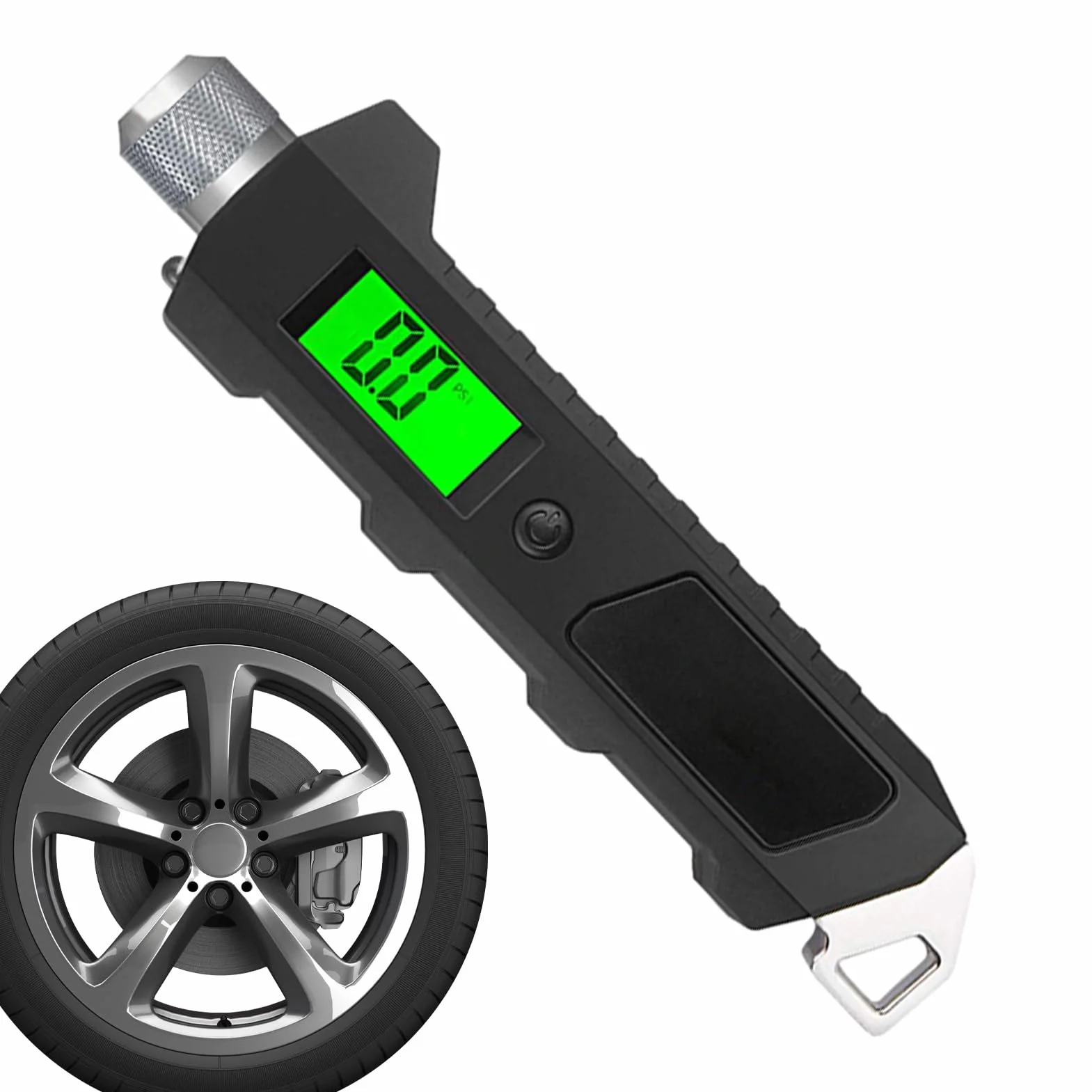 Manometr Do Pomiaru Ci?nienia W Oponach - Elektroniczny Manometr Ci?nienia W Opónach,Wy?wietlacz Pod?wietlany Antypo?lizgowy Chwyt 16 do Roweru Samochodu Ci? ?arówki Naprawa Konserwacja
