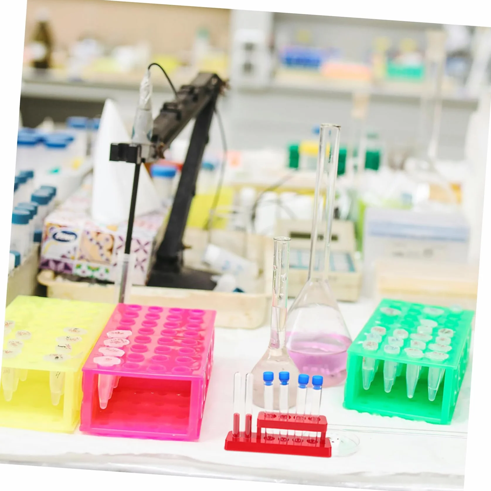 TIDTALEO 1 zestaw Probówek z Stojakiem Laboratoryjny Do Eksperymentów Naukowych Akcesoria Chemii i Edukacji