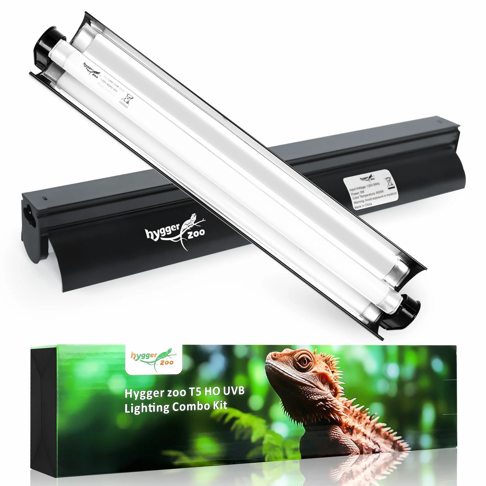 Zestaw oprawy do gadów T5 kombi 8 W oprawa oświetleniowa do terrarium gadów lampa UVB 10,0 W świetlówka idealna do obszarów tropikalnych i pustynnych, takich jak lagart