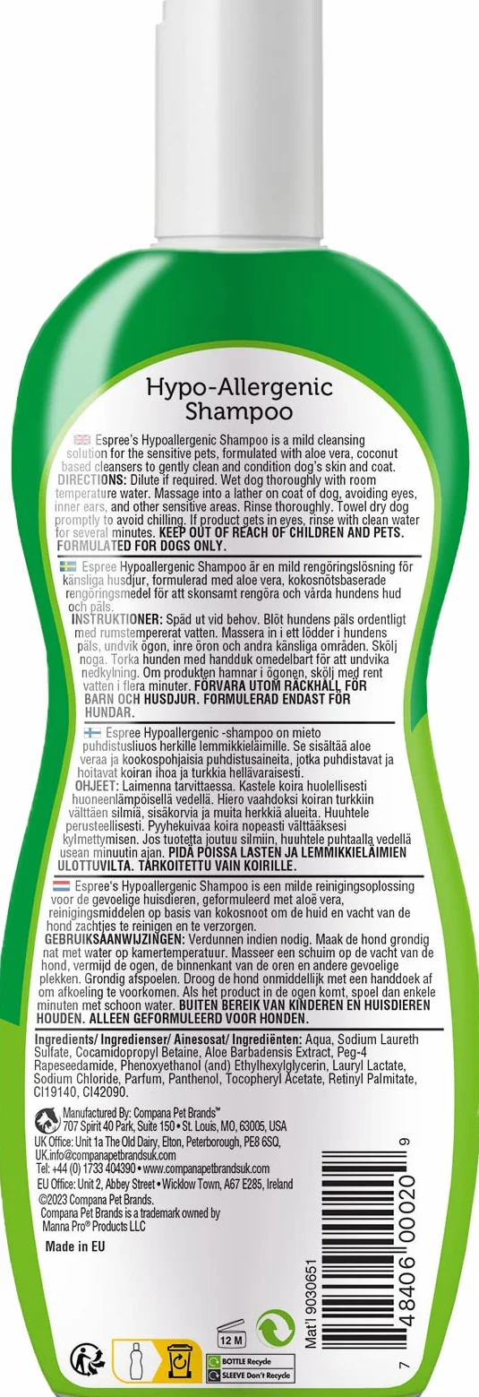 Espree Naturalny hipoalergiczny szampon dla psów, 355 ml