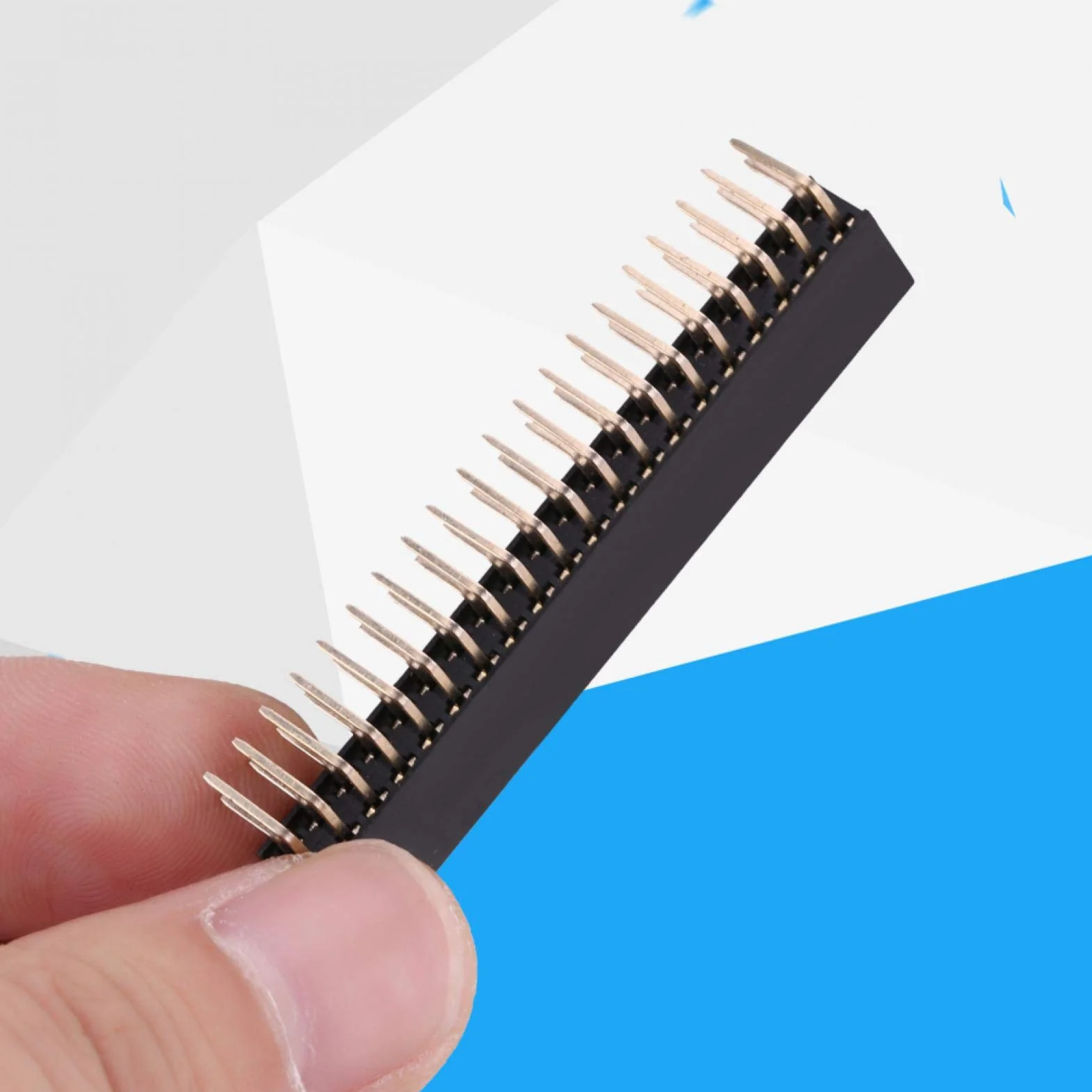 Żeńskie nagłówki PCB złącze pasek 2 x 20 pinów 2,54 mm kąt prosty