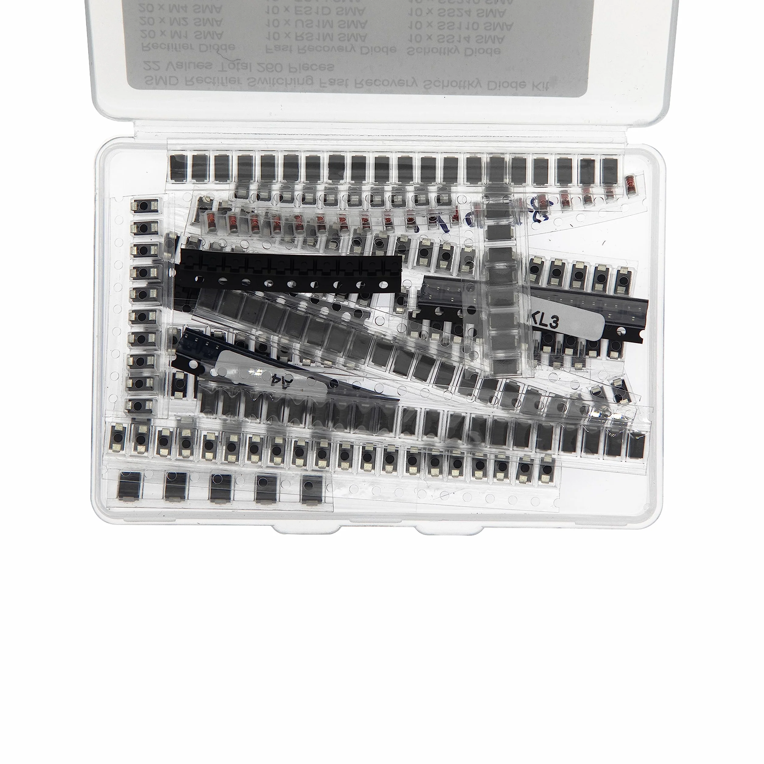 Zestaw 260 sztuk Dioda prostownicza SMD Fast, dioda regeneracyjna, dioda Schottky'ego, dioda przełączająca
