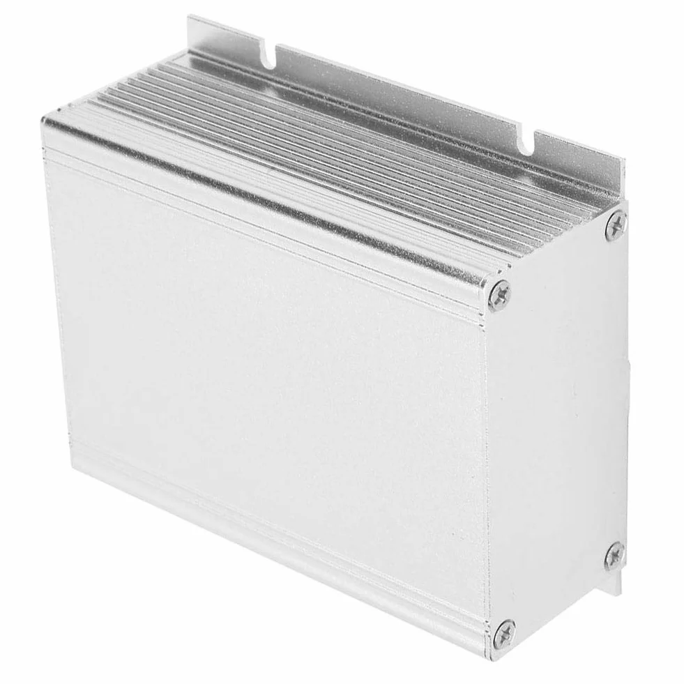 Obudowa aluminiowa Aluminiowe pudełko projektowe na płytkę PCB Elektroniczna obudowa projektowa 39 x 88 x 100 mm srebrno-biały