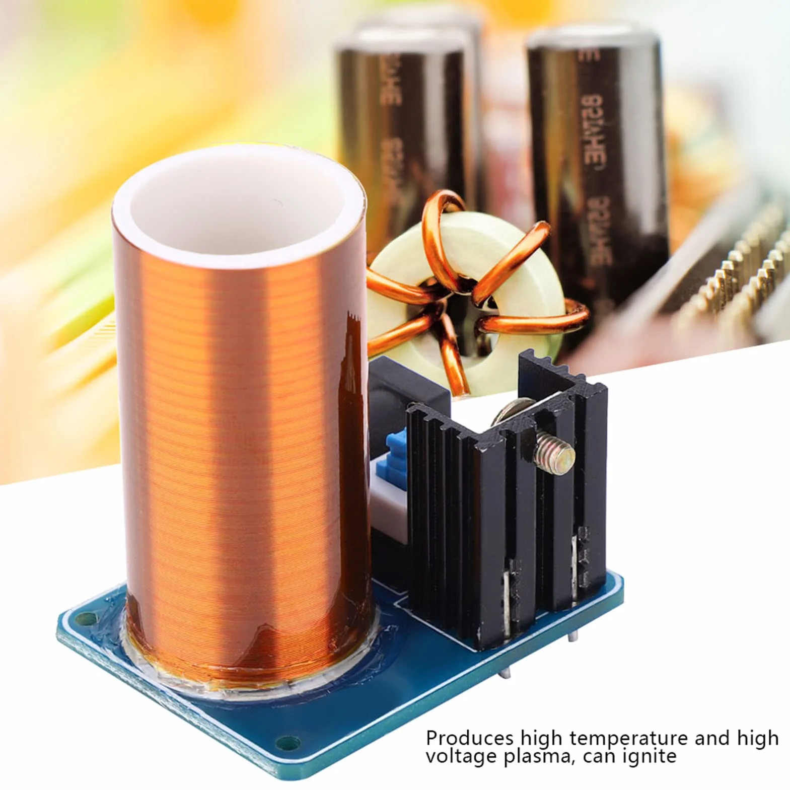 Cewka Tesli Mini zestaw modułów LED Spark DC12V do spektroskopii fluorescencyjnej