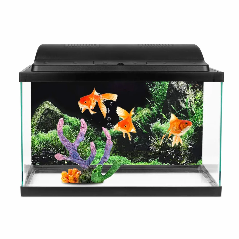 Naklejka do akwarium, 61 x 30 cm / 24 x 11,8 cala PCW podwodne tło samoprzylepny plakat tapeta 3D dno morskie woda trawa plakat tapeta dekoracja roślina wodna, malarstwo zbiornik, naklejka ścienna