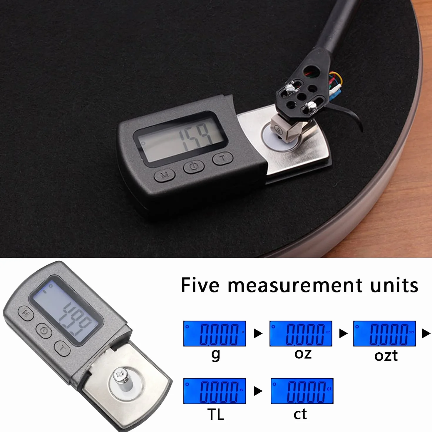 Cyfrowy miernik siły obrotowej stylus tester skali 0,01g adapter do śledzenia igły