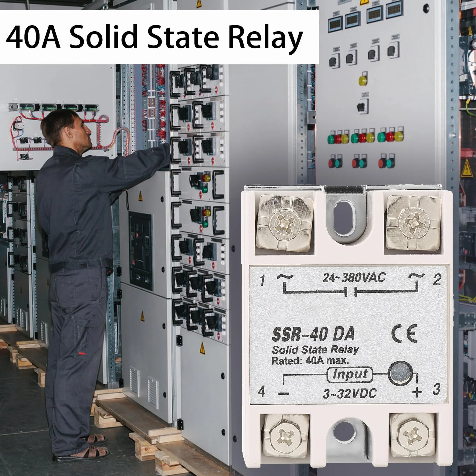 Przekaźnik półprzewodnikowy SSR-40DA 40A DC-AC automatyczne sterowanie