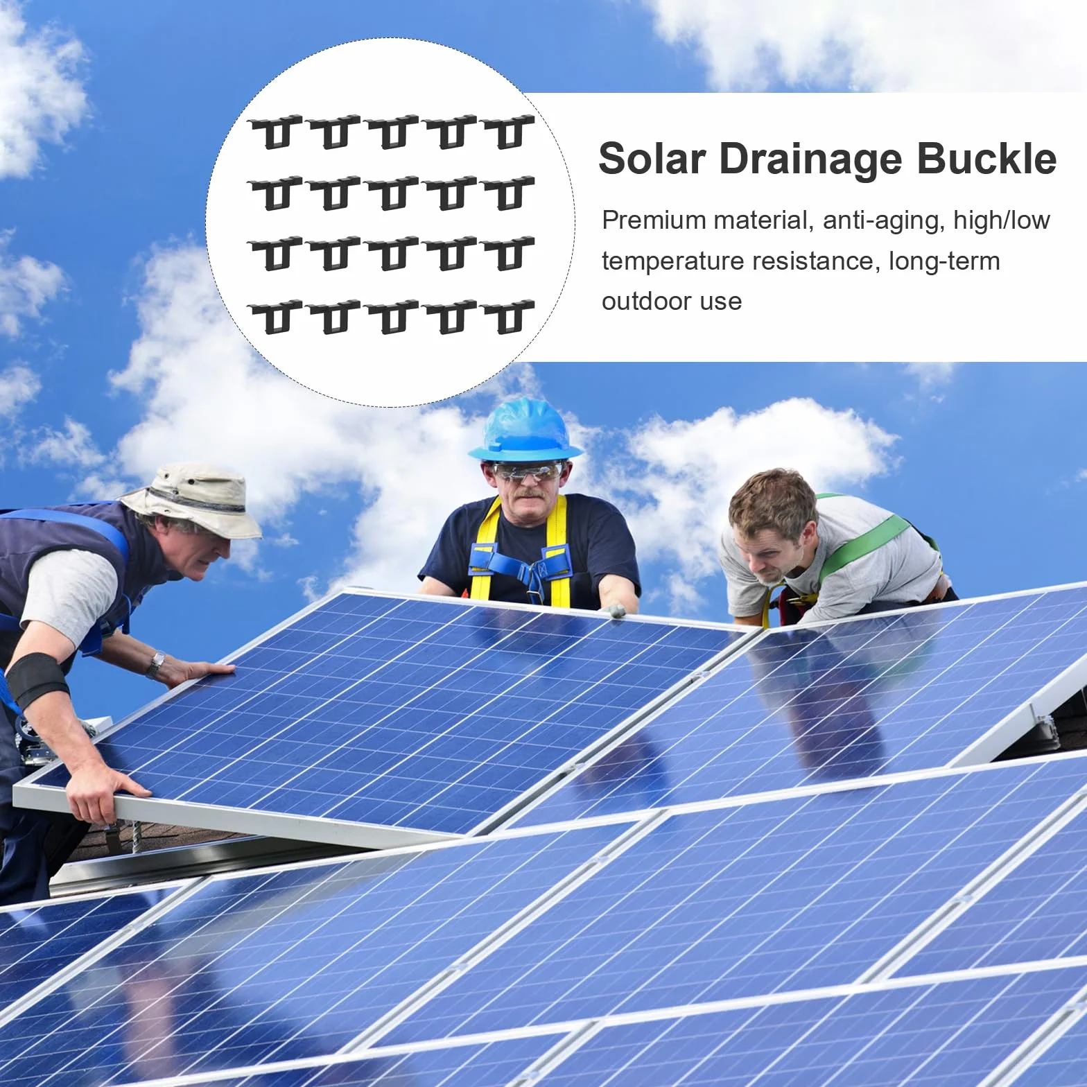 Regulowany zacisk końcowy do paneli słonecznych, czarny, do modułów PV, dachów