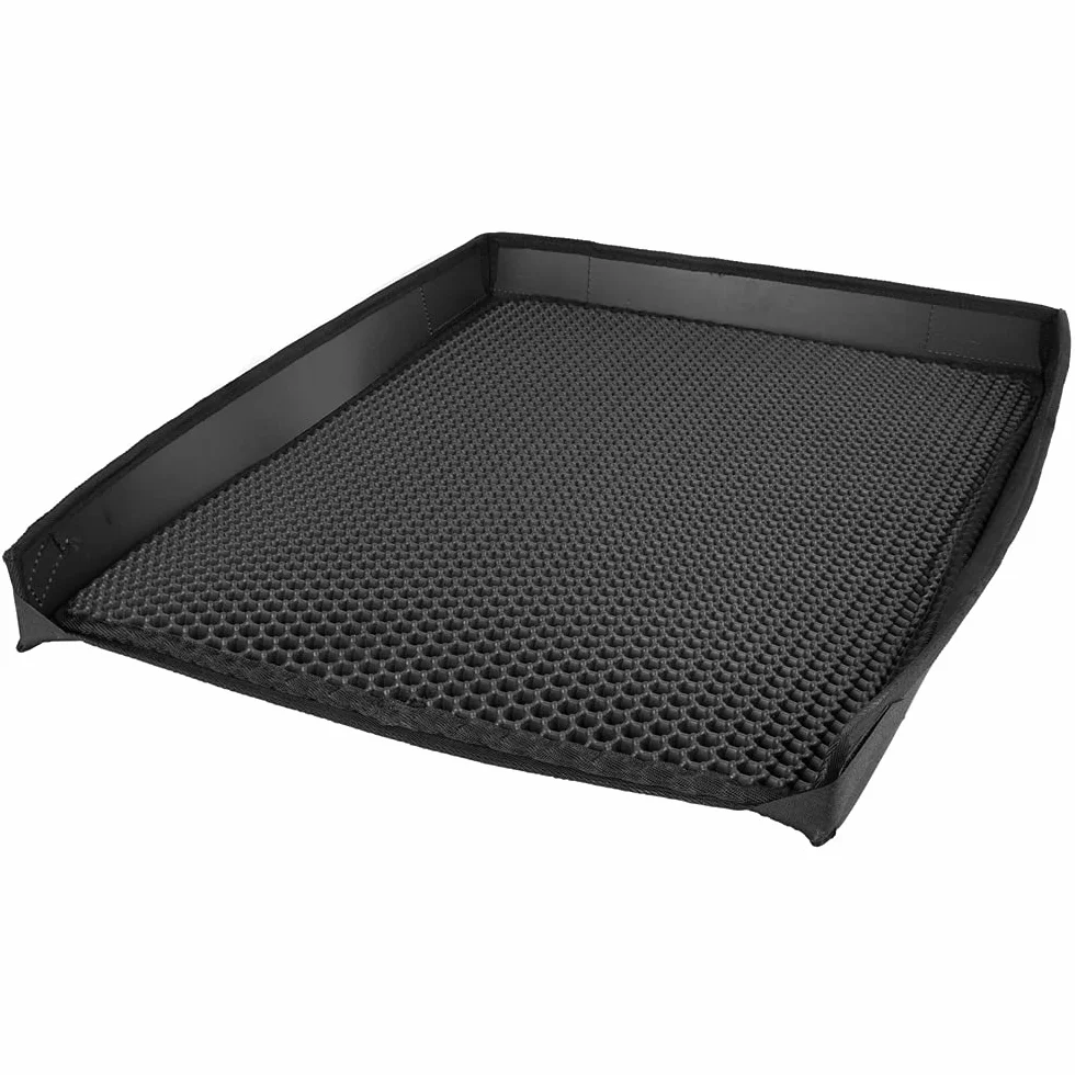 Petigi Mata pod kuwetę, na żwirek dla kotów, XXL, mata do żwirku, podkładka, mata z krawędzią (60 x 46 cm), wzór plastra miodu