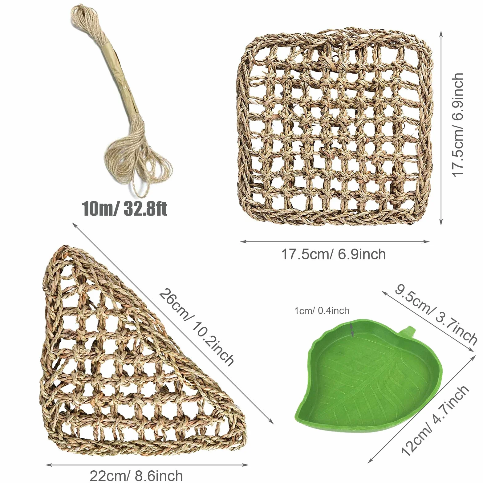 Brodaty hamak ze smokiem, winorośl dla gadów, hamak z tkaniny, sztuczne rośliny pnące i miska do karmienia gadów, dla jaszczurek, węży, kameleona, gekona, 15 szt