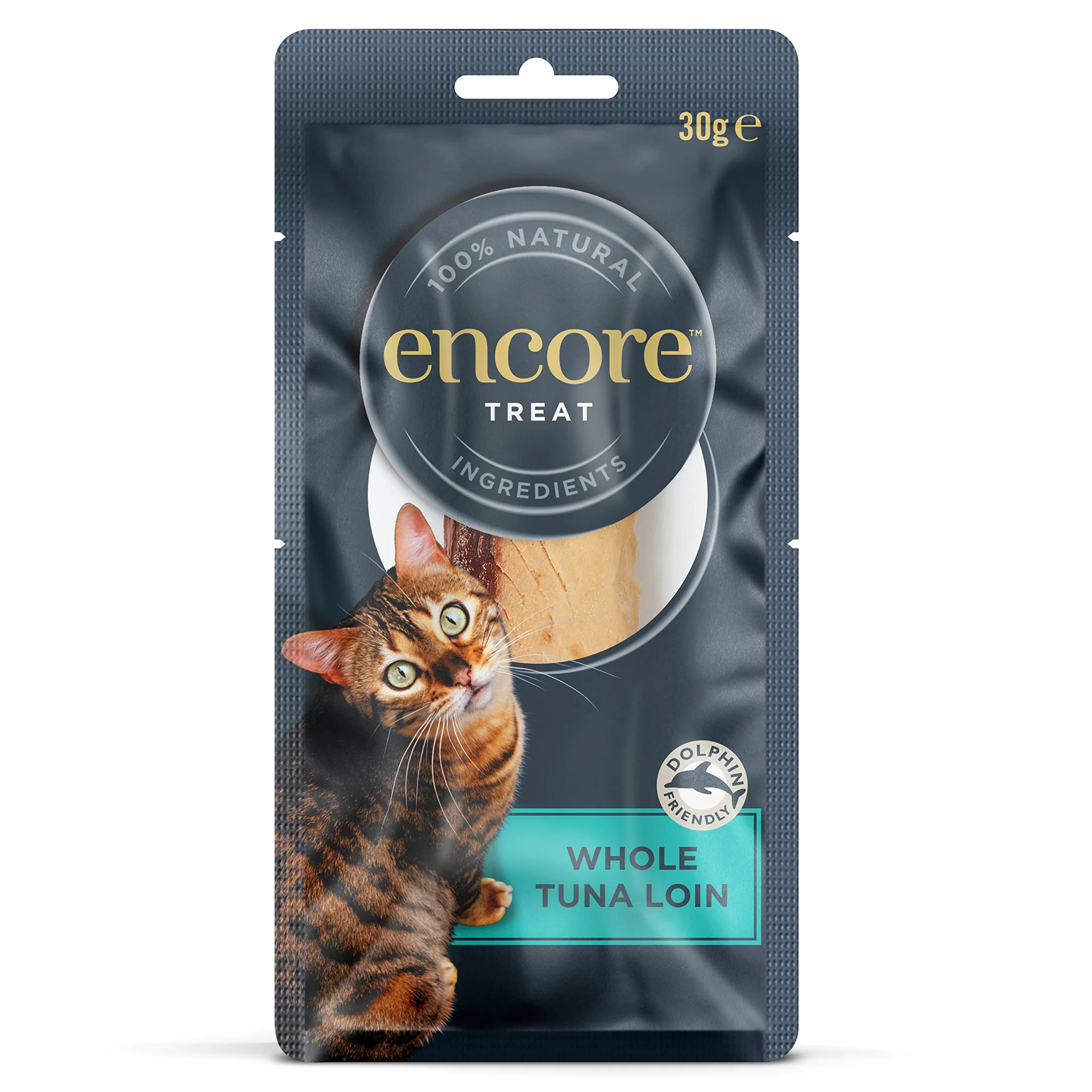 Encore 100% naturalne nagrody dla kotów, plastry całego tuńczyka - opakowanie 12 kopert 30 g