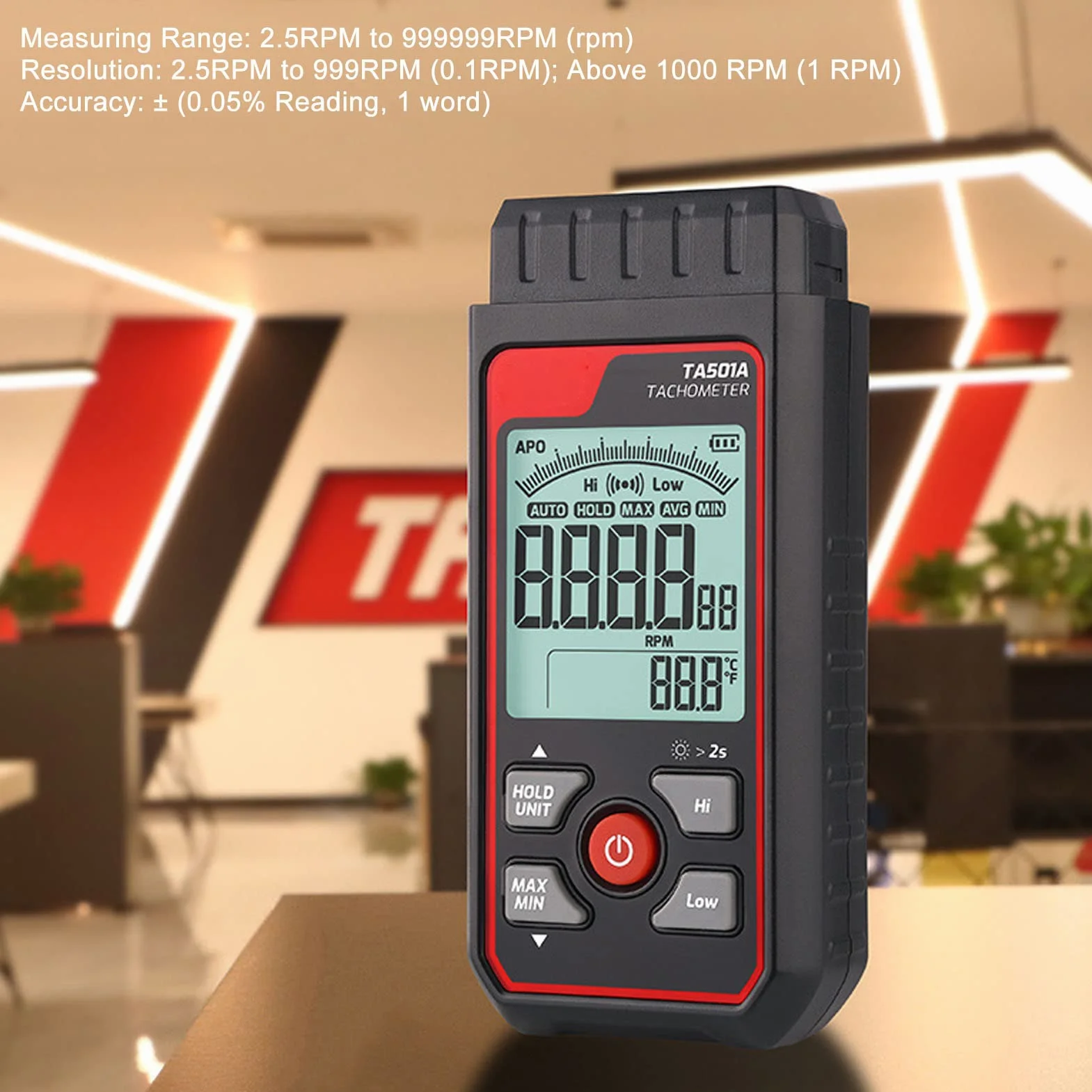 Prędkościomierz RPM, 2,5 obr/min do 99999 obr/min czarny cyfrowy wyświetlacz bez tachometru na sprzęt