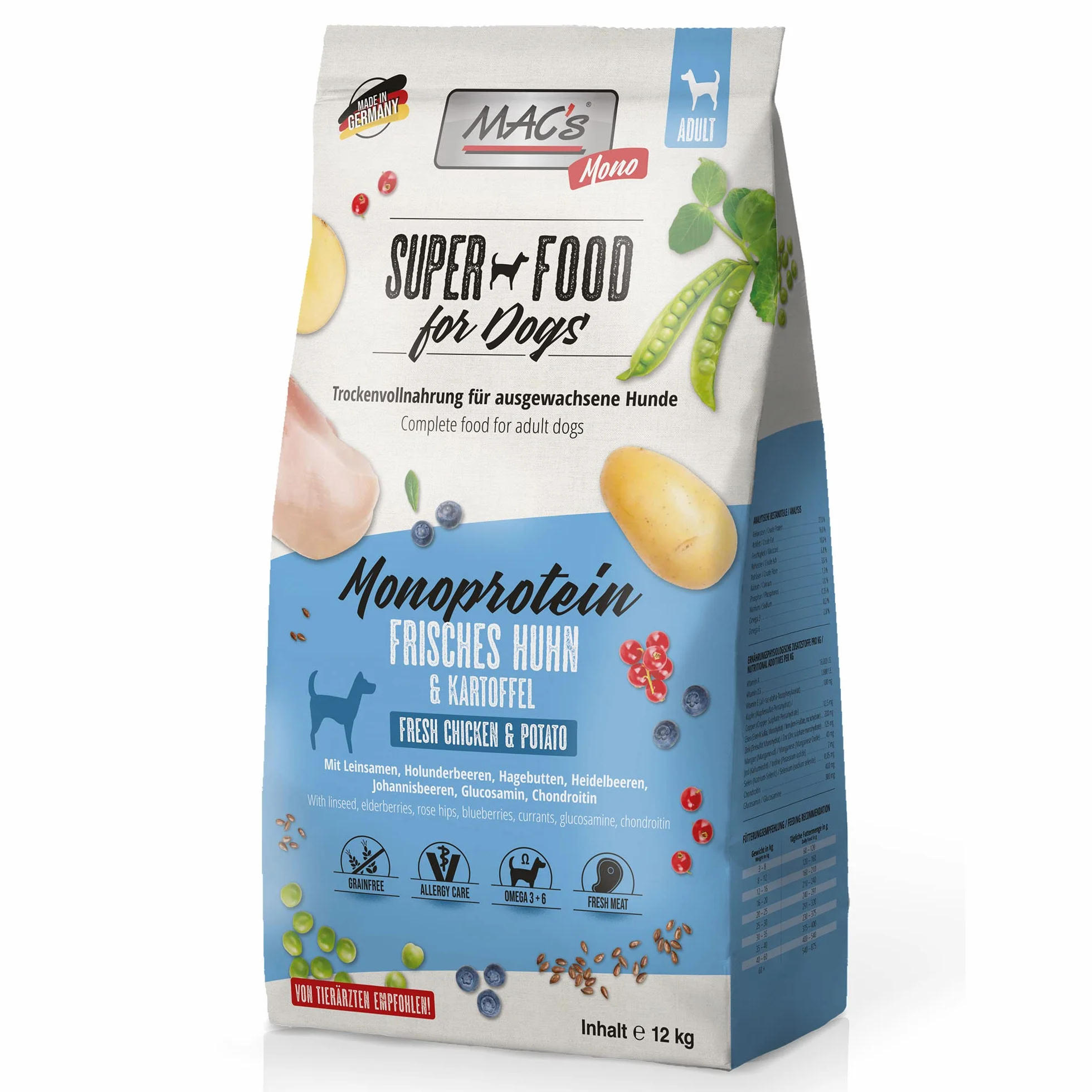 MACs Dog Mono kurczak, sucha karma dla psów, 12 kg