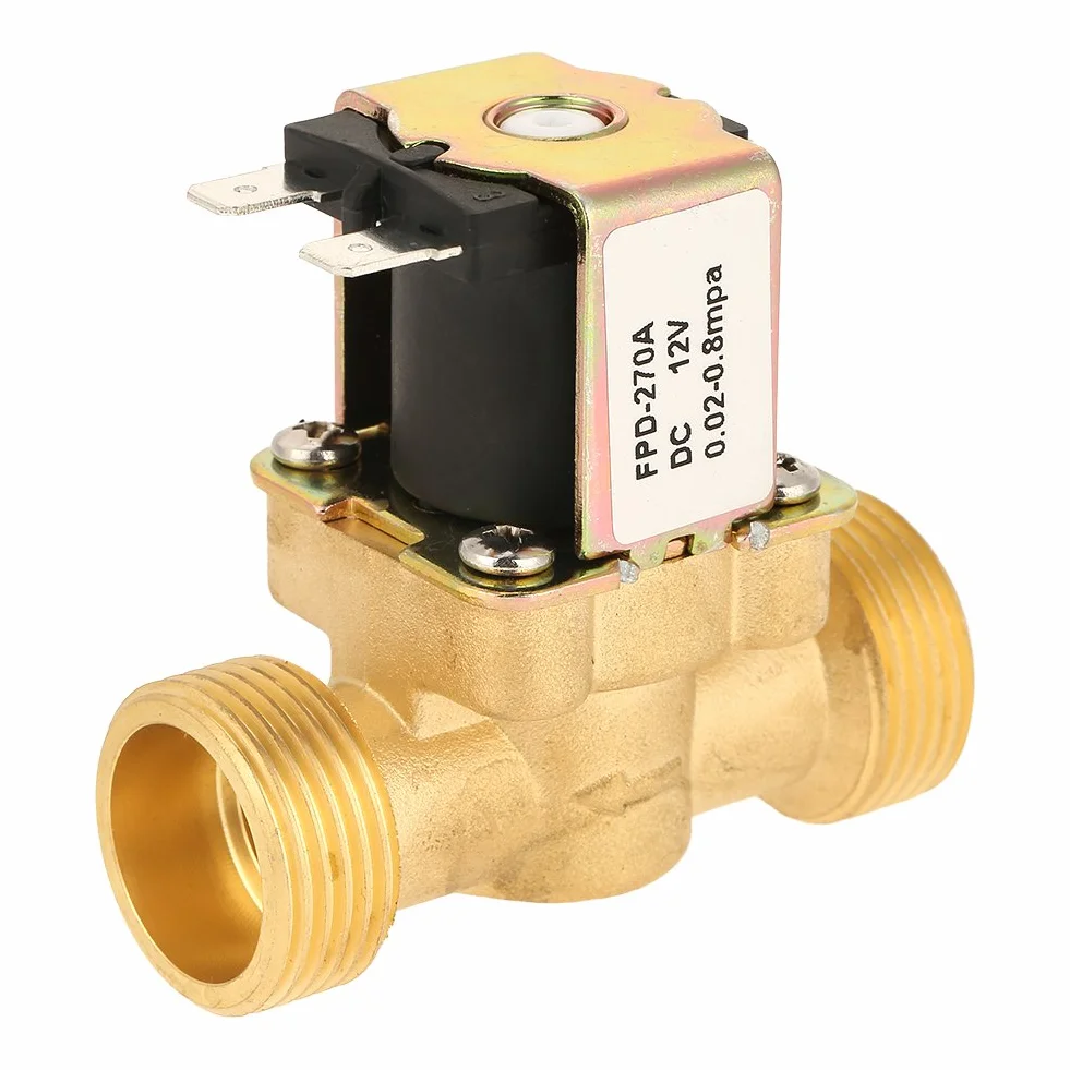 Elektrozawór elektromagnetyczny DC 12V G3/4 normalnie zamknięty mosiężny