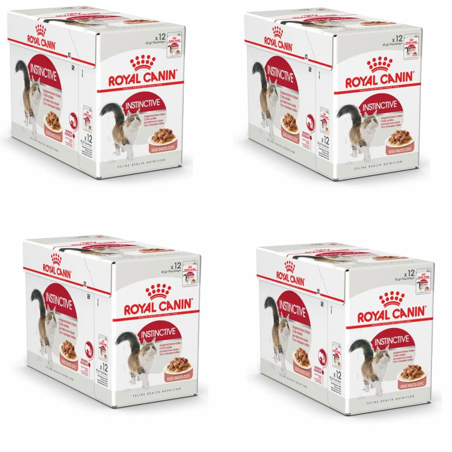 Royal Canin INSTINCTIVE karma dla kotów w sosie - zestaw - 4 x 12 x 85 g