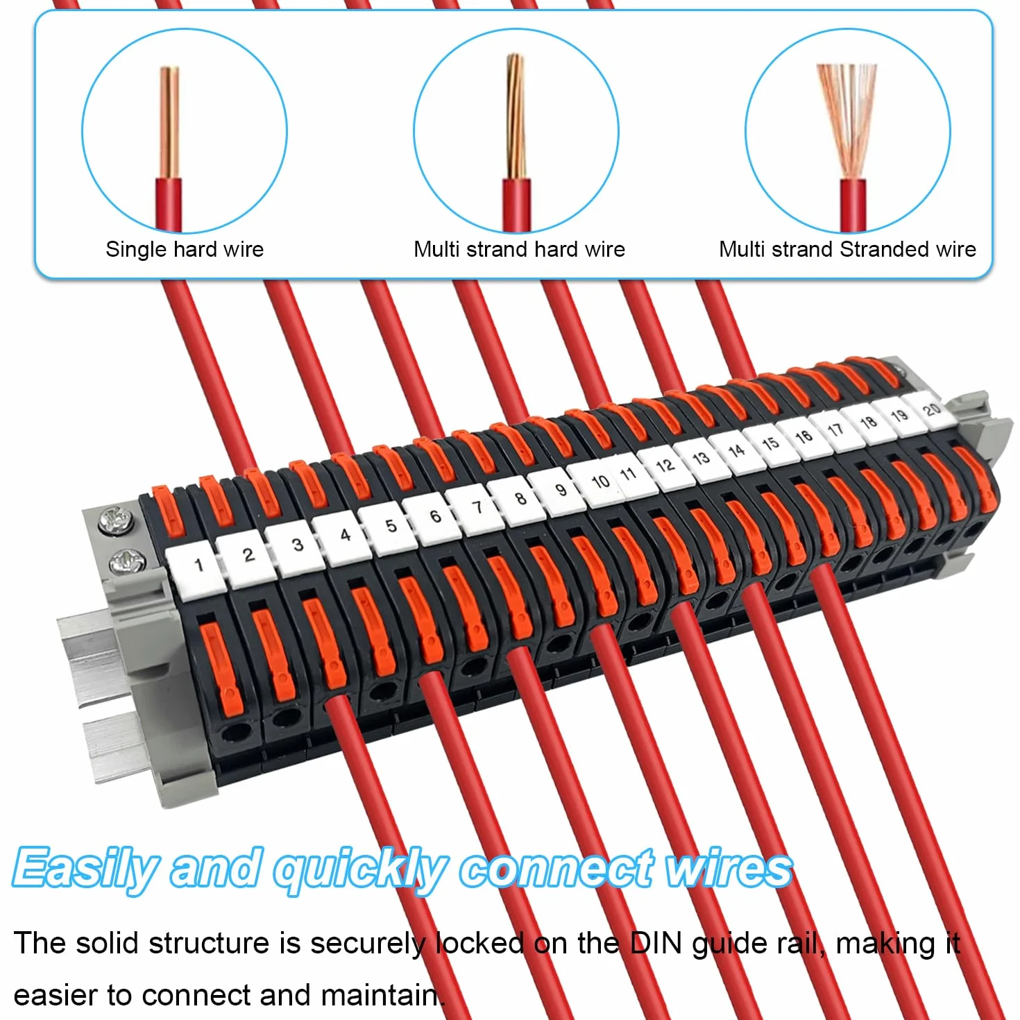 40 sztuk elektrycznych listew zaciskowych do szyny DIN PCT-211 0,08-4 mm², elektroniczna listwa zaciskowa do projektów DIY, szybkie okablowanie