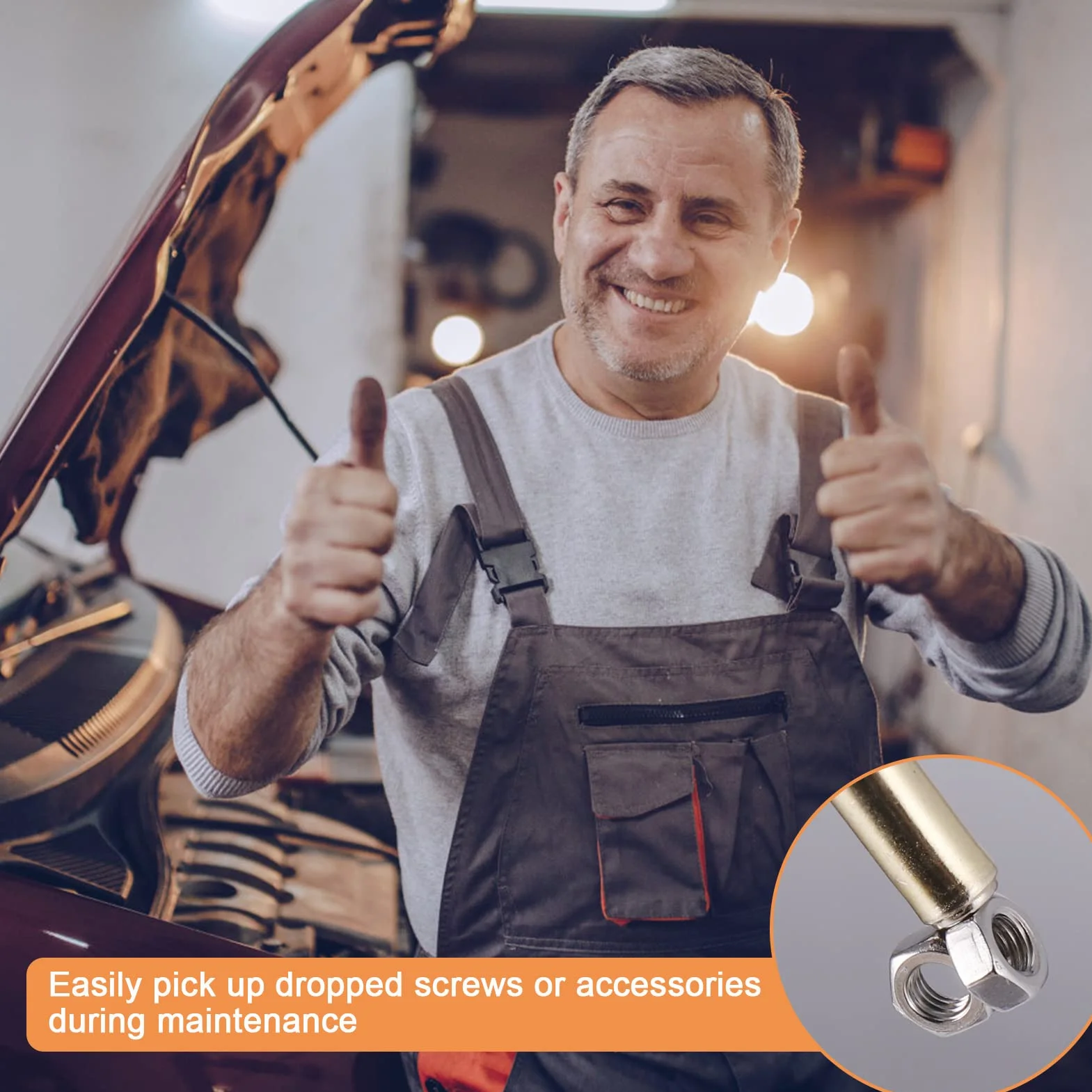 Fentar 2 sztuki elastyczne magnetyczne narzędzie do podnoszenia 60 cm teleskopowy magnes