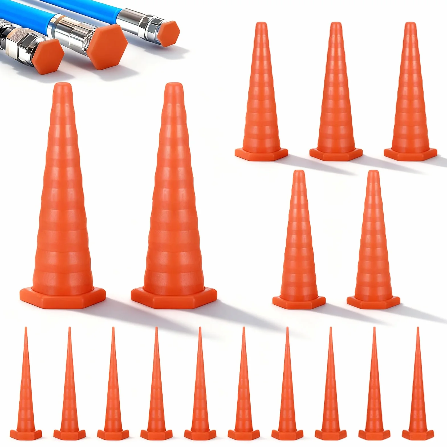 Gumowe zatyczki stożkowe, 17 szt., wąż hydrauliczny, 3 rozmiary, uniwersalny wąż hydrauliczny, ochrona przed wyciekiem węża i rury, do nawadniania, rur olejowych, przewodów wyciekowych