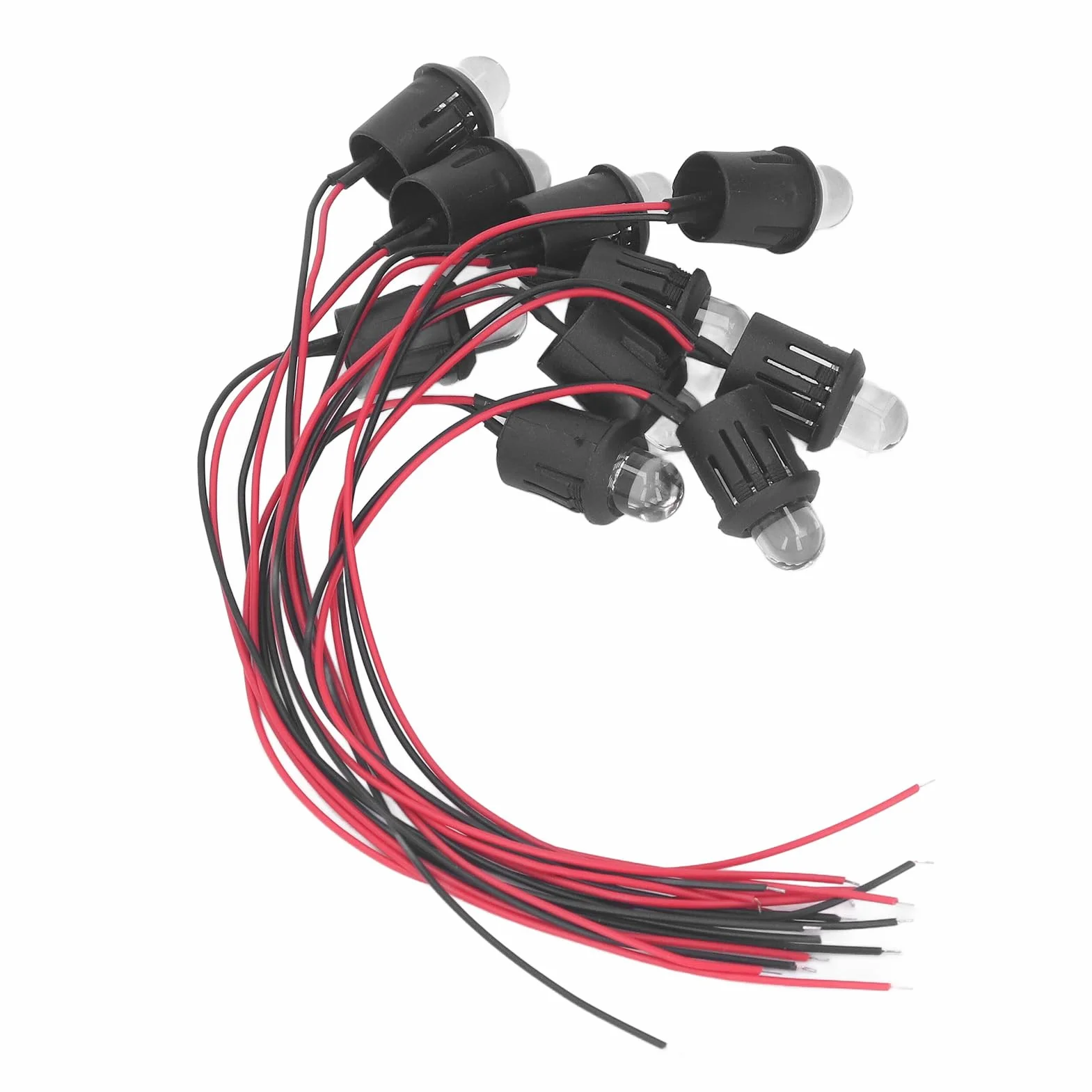10 Sztuk Dioda LED 10mm 12V Lampka Kontrolna z wodoodporną linią (Czerwony)