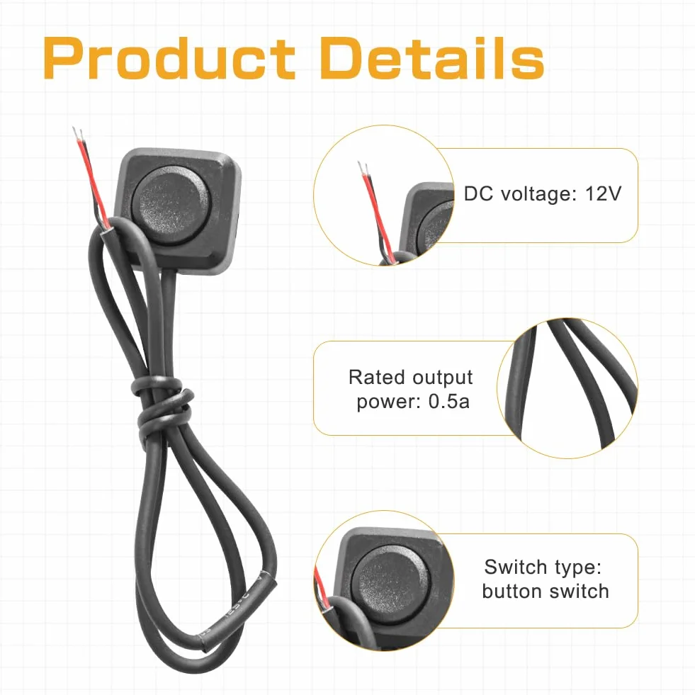 4 sztuki 12V/24V przekaźnik impulsowy z 30 cm kablem, gwizdki WŁ/WYŁ, impulsowy przycisk WŁ/WYŁ, mini przekaźnik do klaksonu samochodowego, sterowanie przemysłowe, eksperymenty elektroniczne